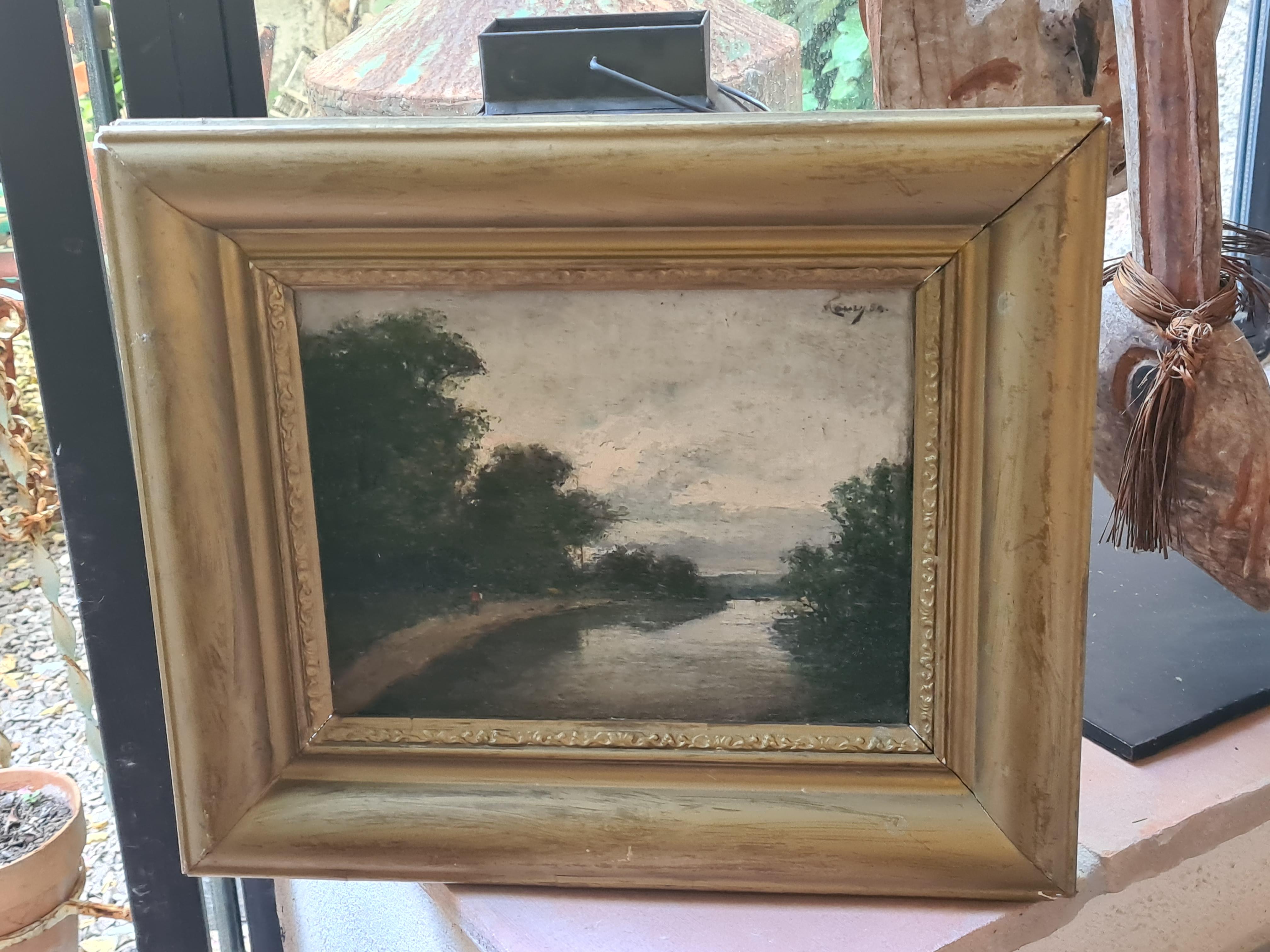 Barbizon-Schule, Französische Flusslandschaft, Öl auf Leinwand, Die Seine im Angebot 6