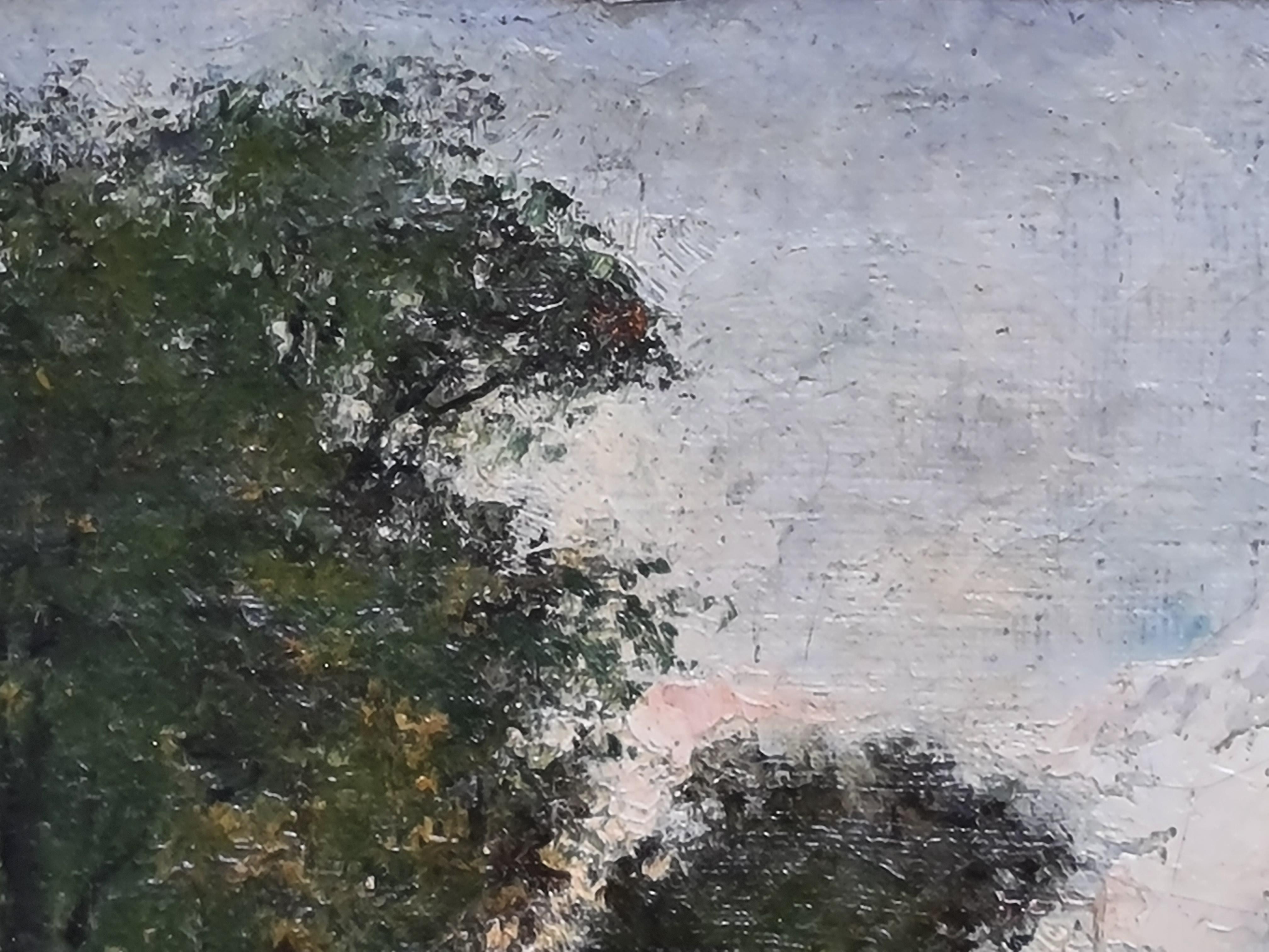 Barbizon-Schule, Französische Flusslandschaft, Öl auf Leinwand, Die Seine im Angebot 1