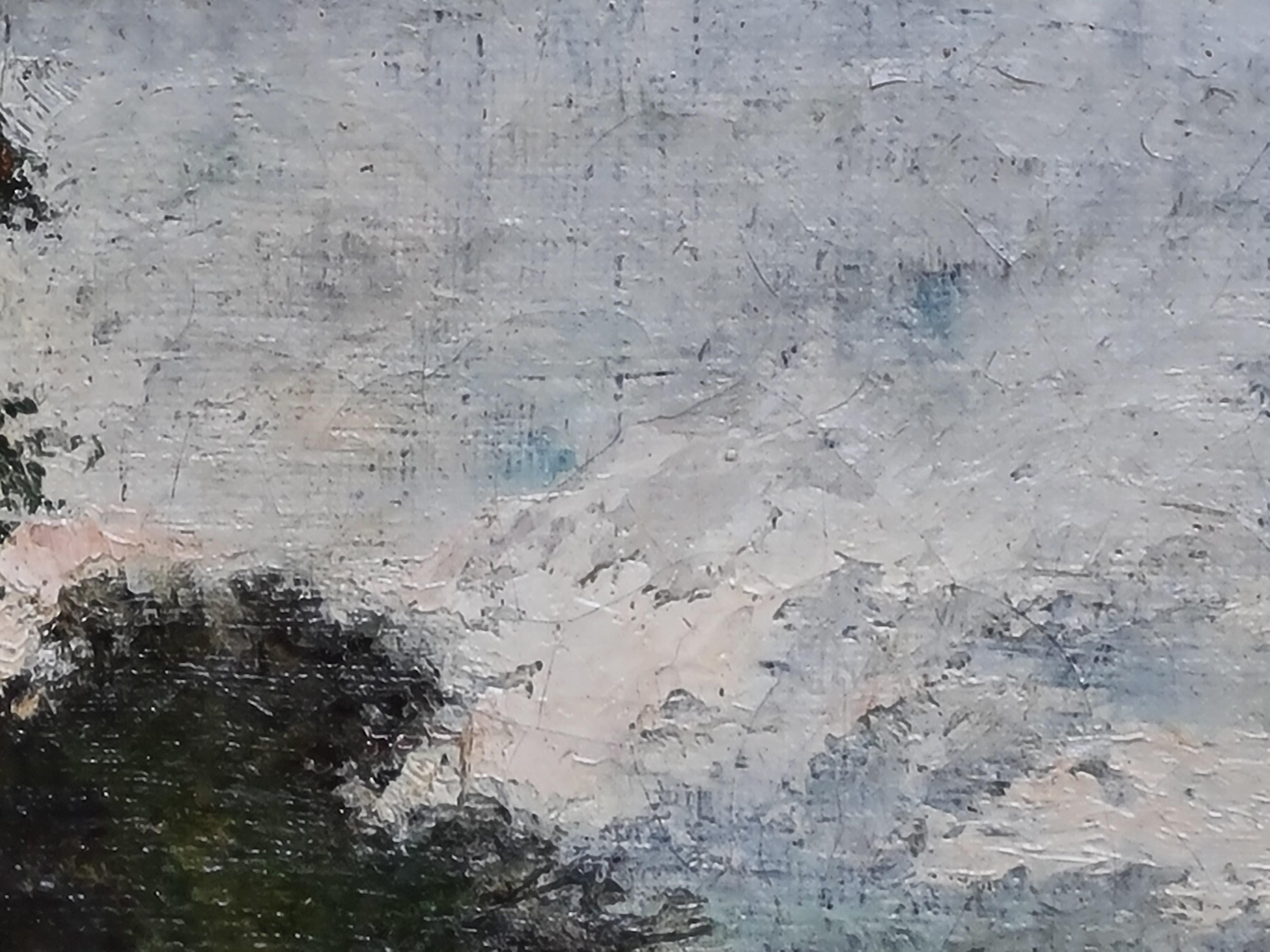 Barbizon-Schule, Französische Flusslandschaft, Öl auf Leinwand, Die Seine im Angebot 2