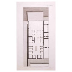 Plan intérieur - Gravure originale de François Mazoit - 19e siècle