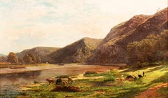 On the banks of the Meuse near Waulsort by François Roffiaen (1820-1898) 