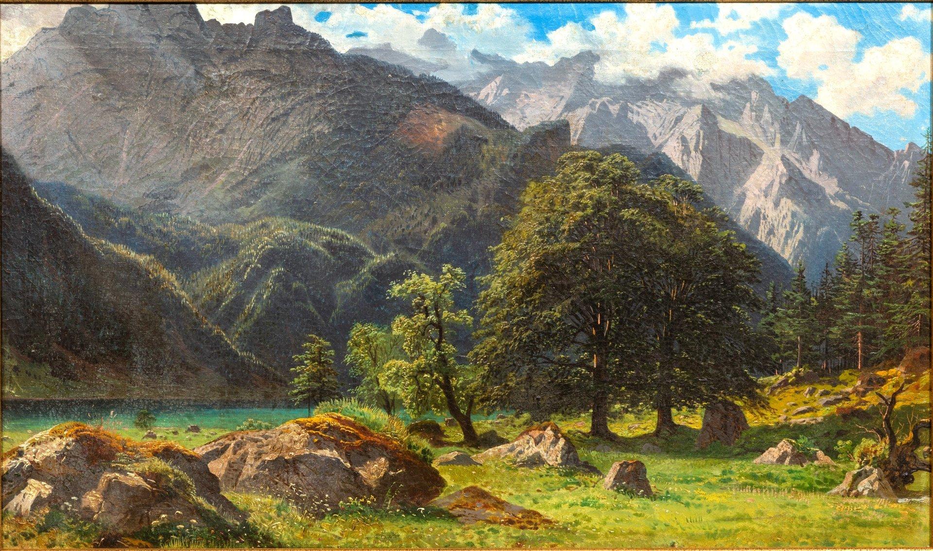 Obersee par François Roffiaen (1820-1898) Huile sur toile en vente 11