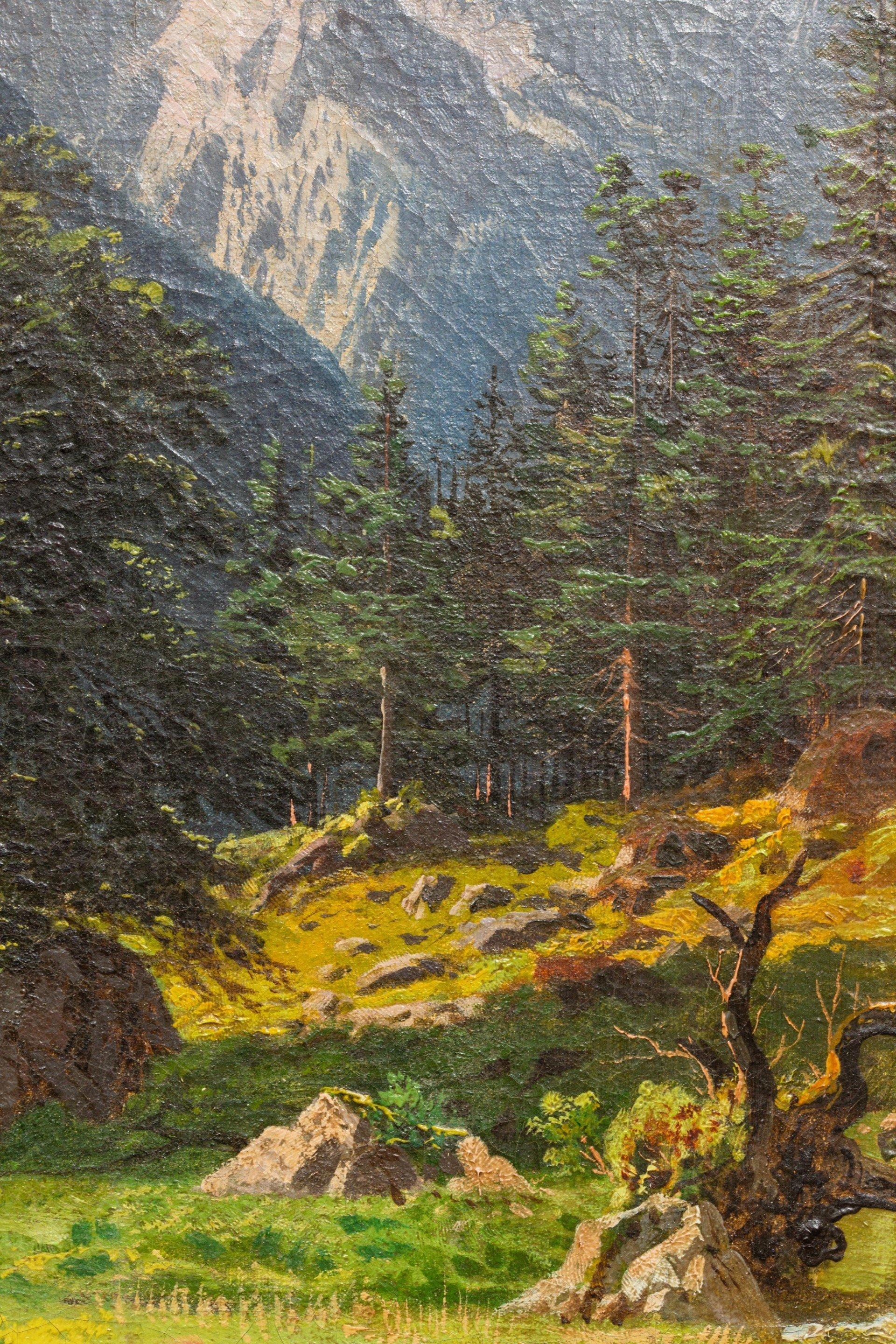 Obersee by François Roffiaen (1820-1898) Oil on canvas For Sale 3