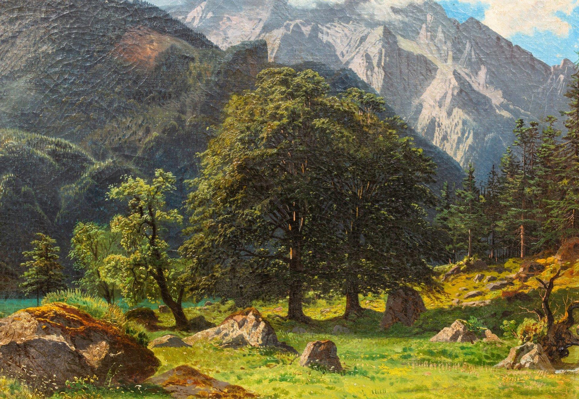 Obersee par François Roffiaen (1820-1898) Huile sur toile en vente 4