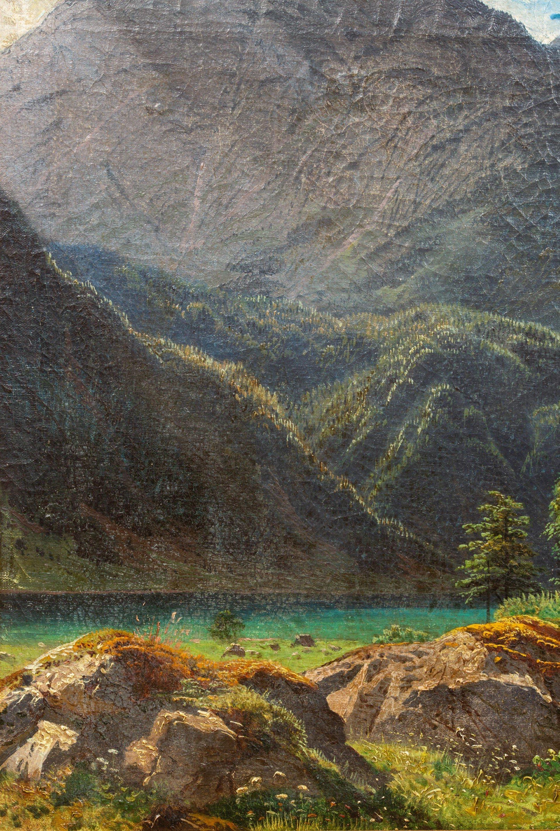 Obersee von François Roffiaen (1820-1898) Öl auf Leinwand im Angebot 5