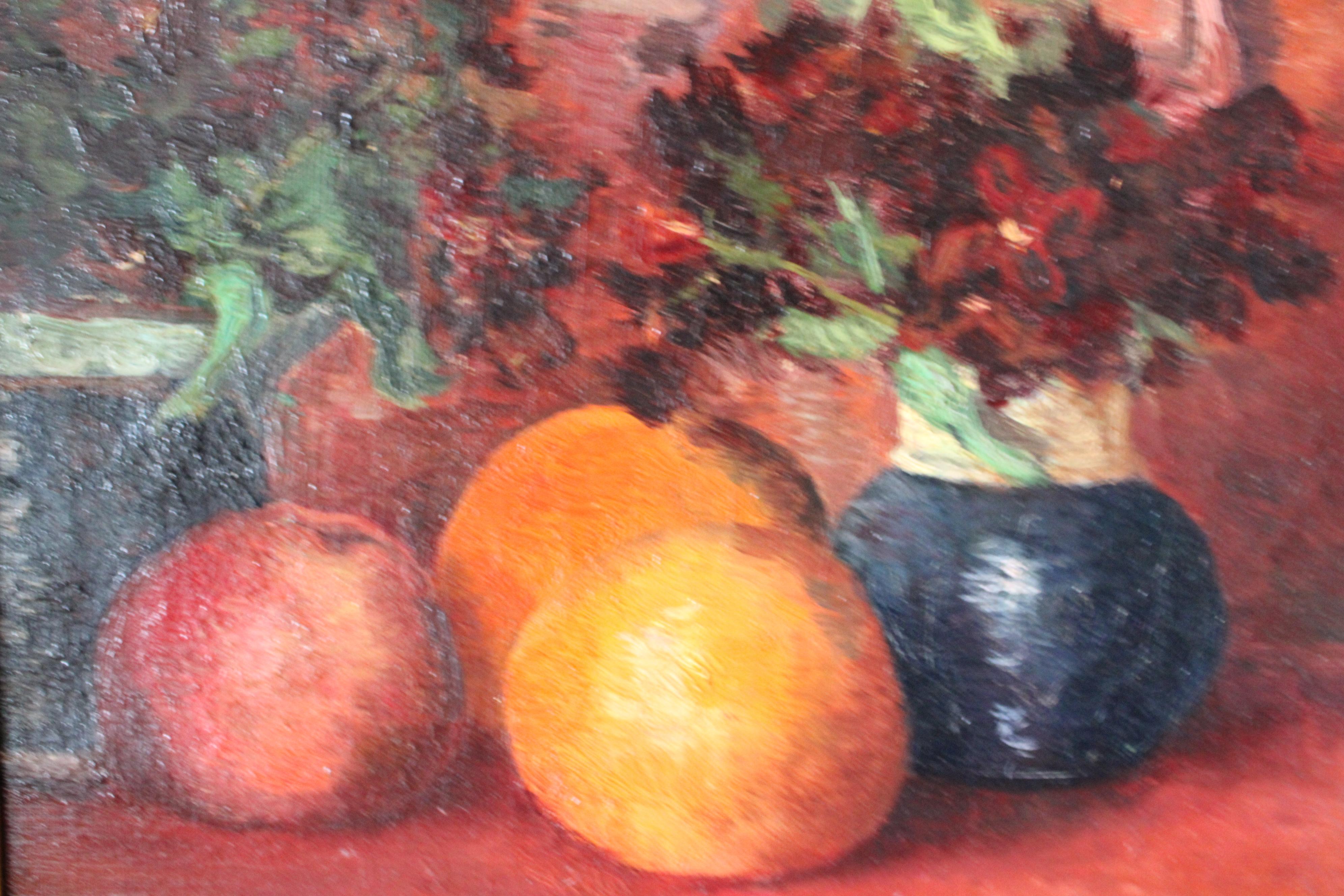 Antique Fruit still life original oil painting in gold frame 1800's kitchen deco 4