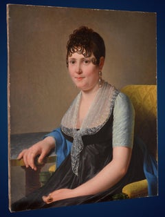 French Portrait Mysterious lady 19th century Oil painting Acknowledged master