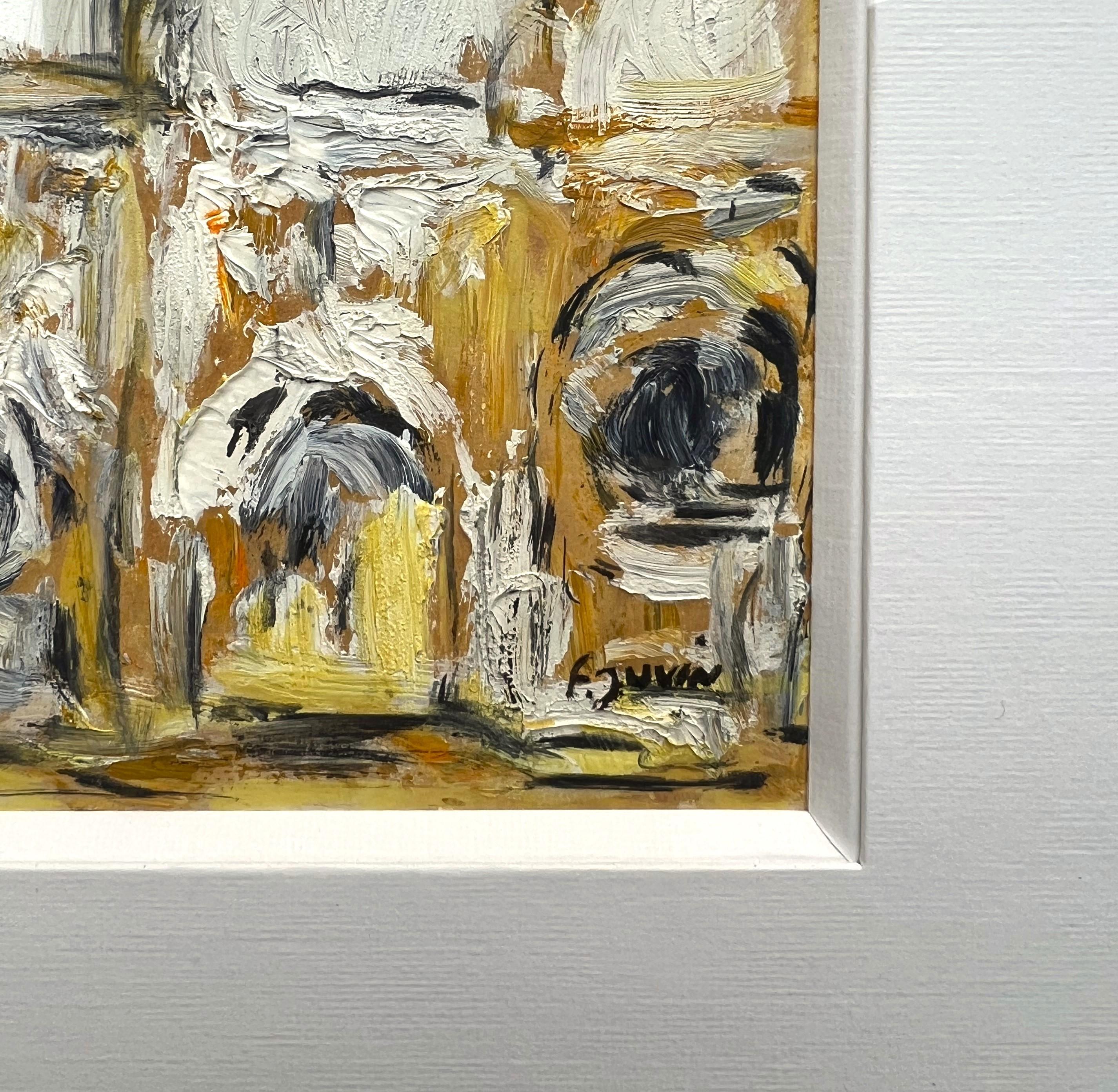 Comeals in Istanbul, oil on paper by Françoise Juvin For Sale 2