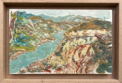 Paysage de collines dans le sud de la France, peinture à l'huile de Françoise Juvin