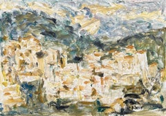 Landscape, Village in French Provence, oil painting by Françoise Juvin