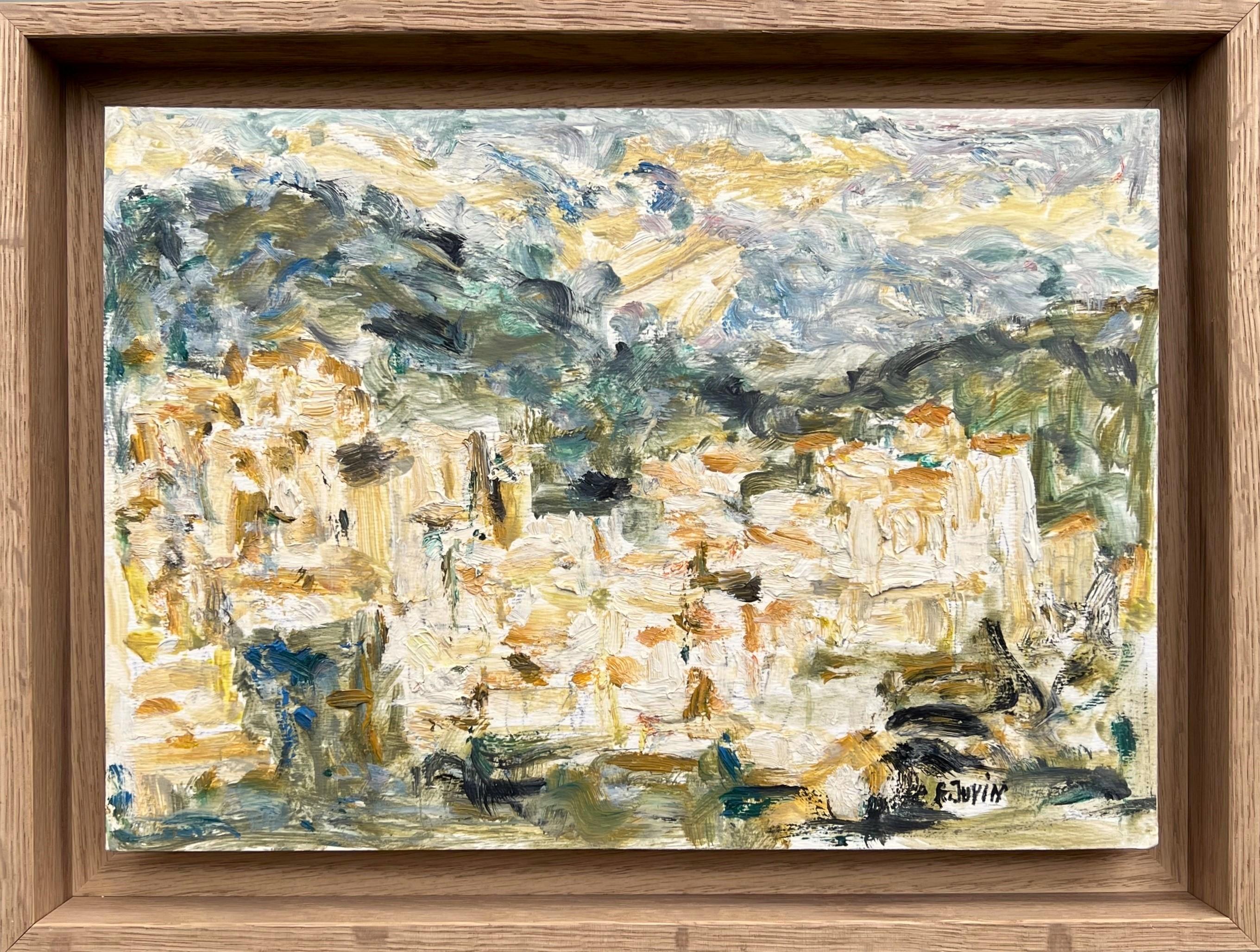 Landscape, Village in French Provence, oil painting by Françoise Juvin