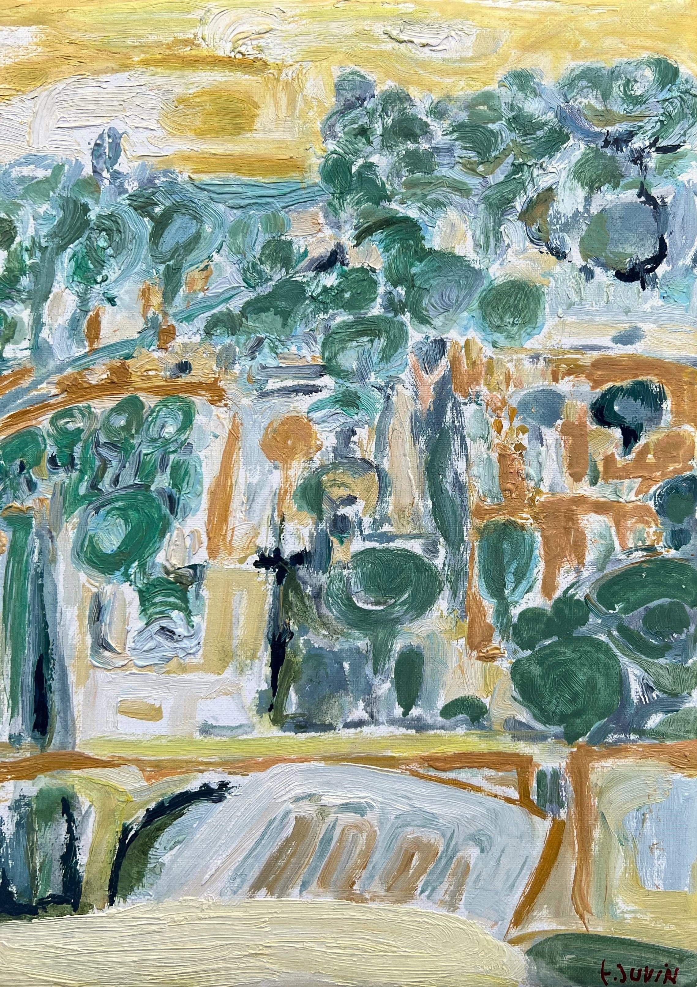 Paysage méditerranéen, peinture à l'huile sur toile de Françoise Juvin en vente 5