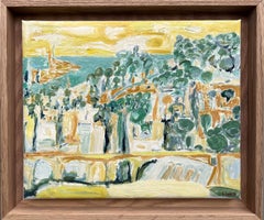Paysage méditerranéen, peinture à l'huile sur toile de Françoise Juvin