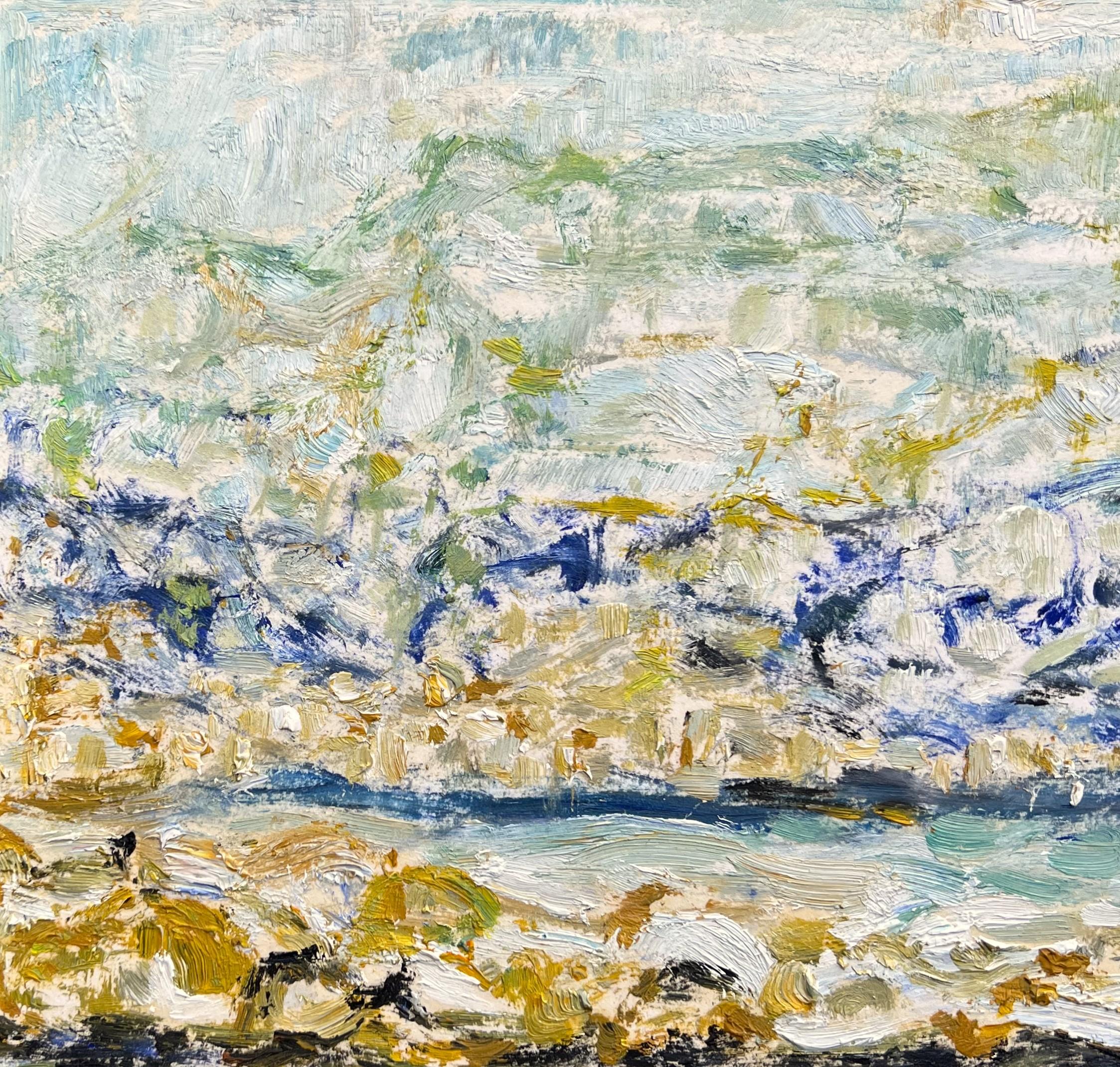 Sea landscape around Cannes, oil painting by Françoise Juvin For Sale 3