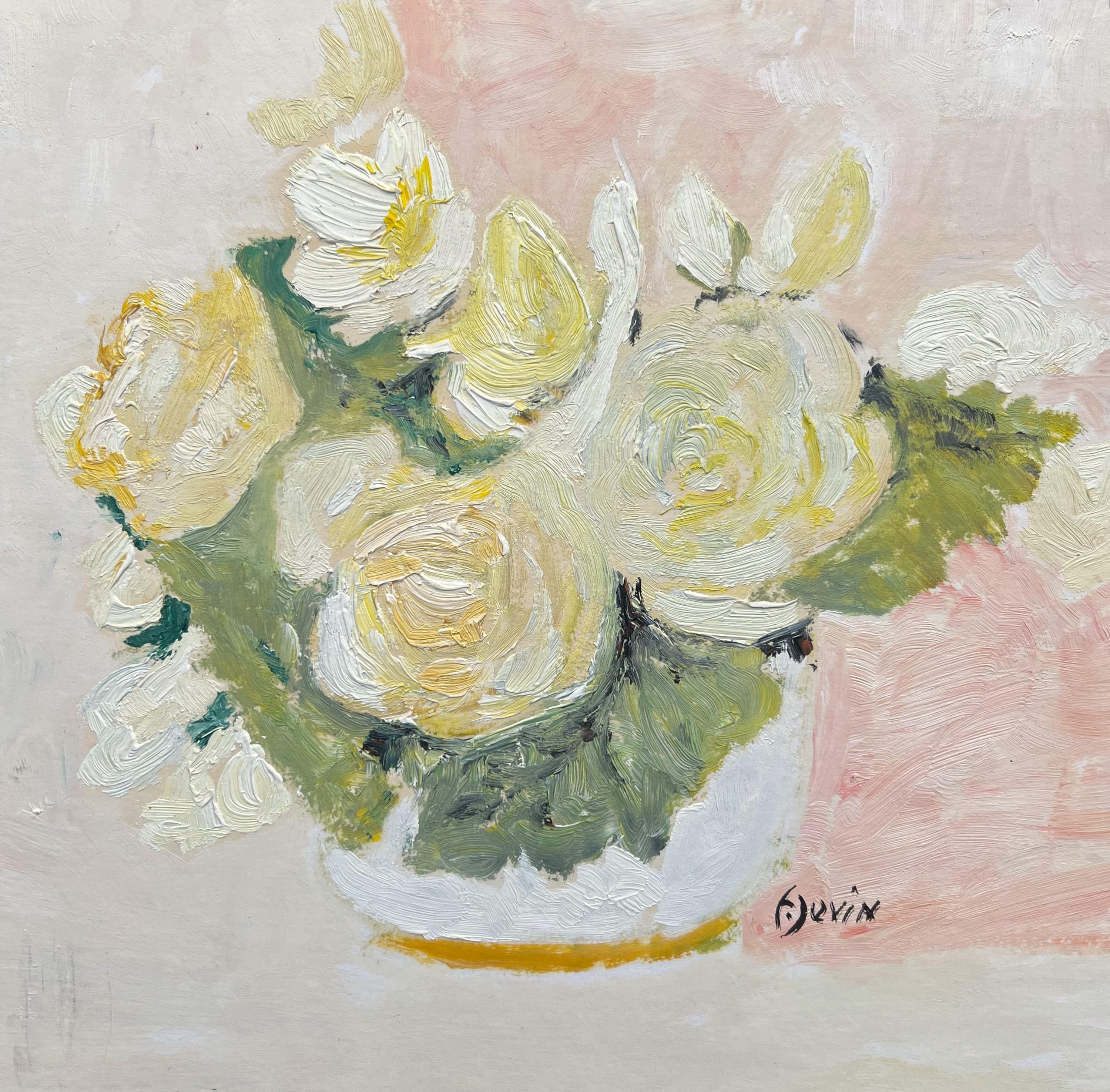 Small bouquet of buttercups, oil painting by Françoise Juvin For Sale 5