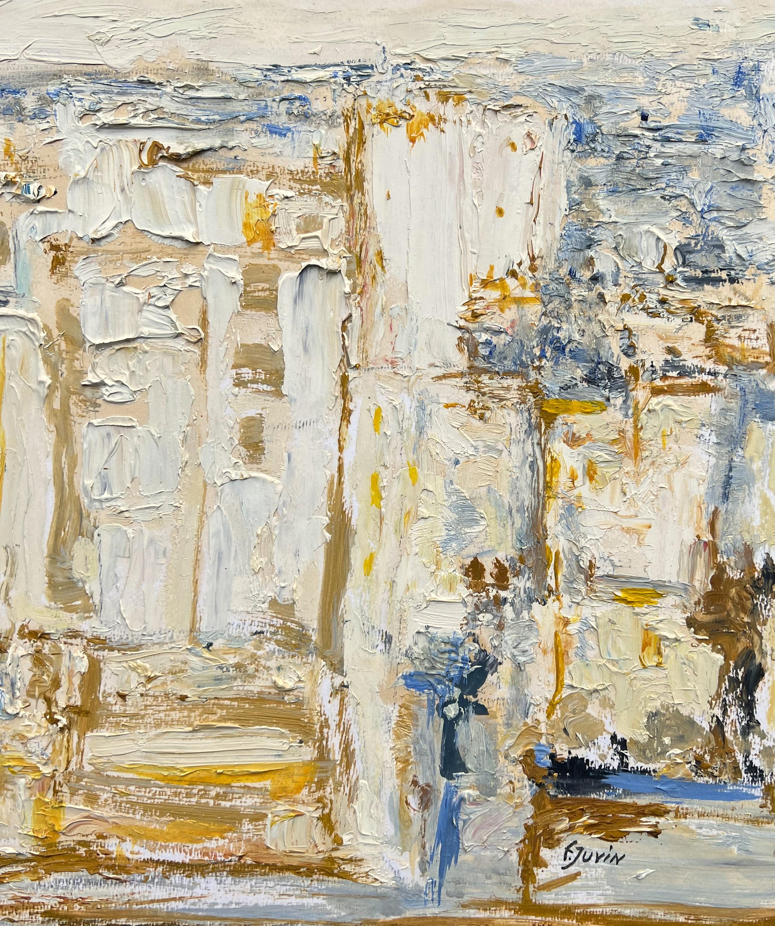 View of Paris with buildings, oil painting by Françoise Juvin For Sale 6