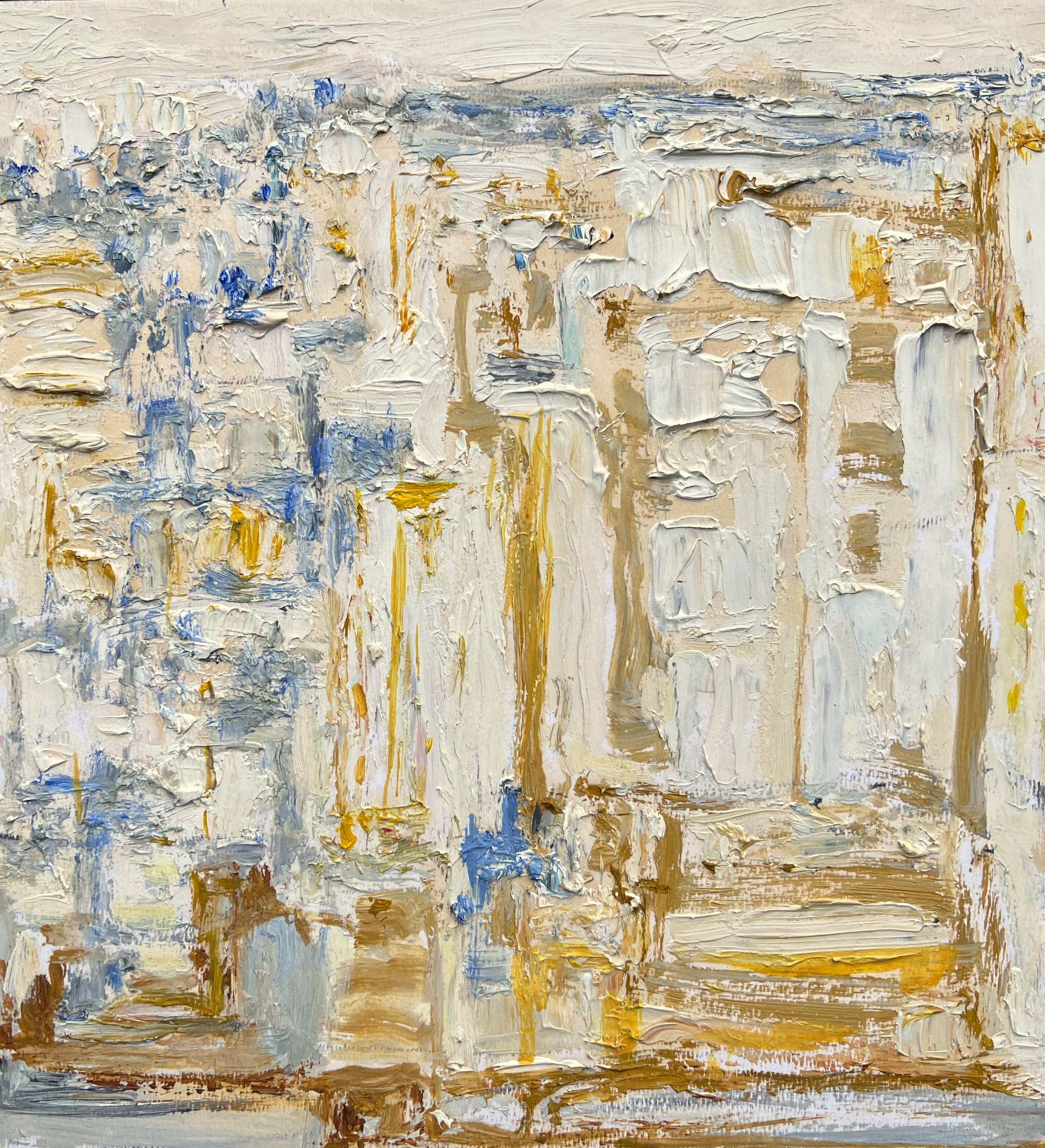 View of Paris with buildings, oil painting by Françoise Juvin For Sale 7