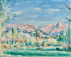 Mountain Landscape with Haut de Cagnes - Oil on Panel 1920´s