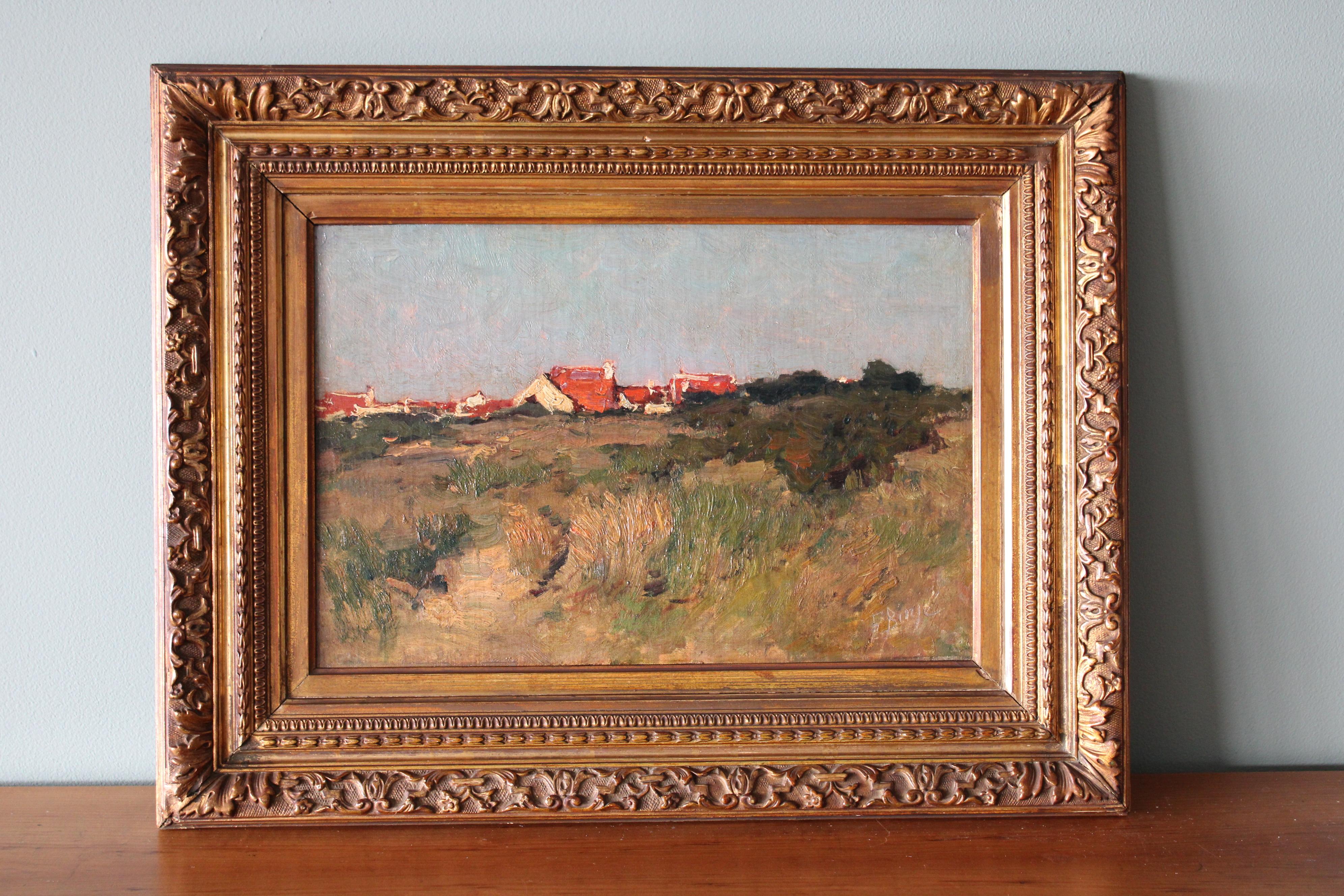 Antique Impressionist Landscape oil painting by Belgium artist, Frans Binje 1
