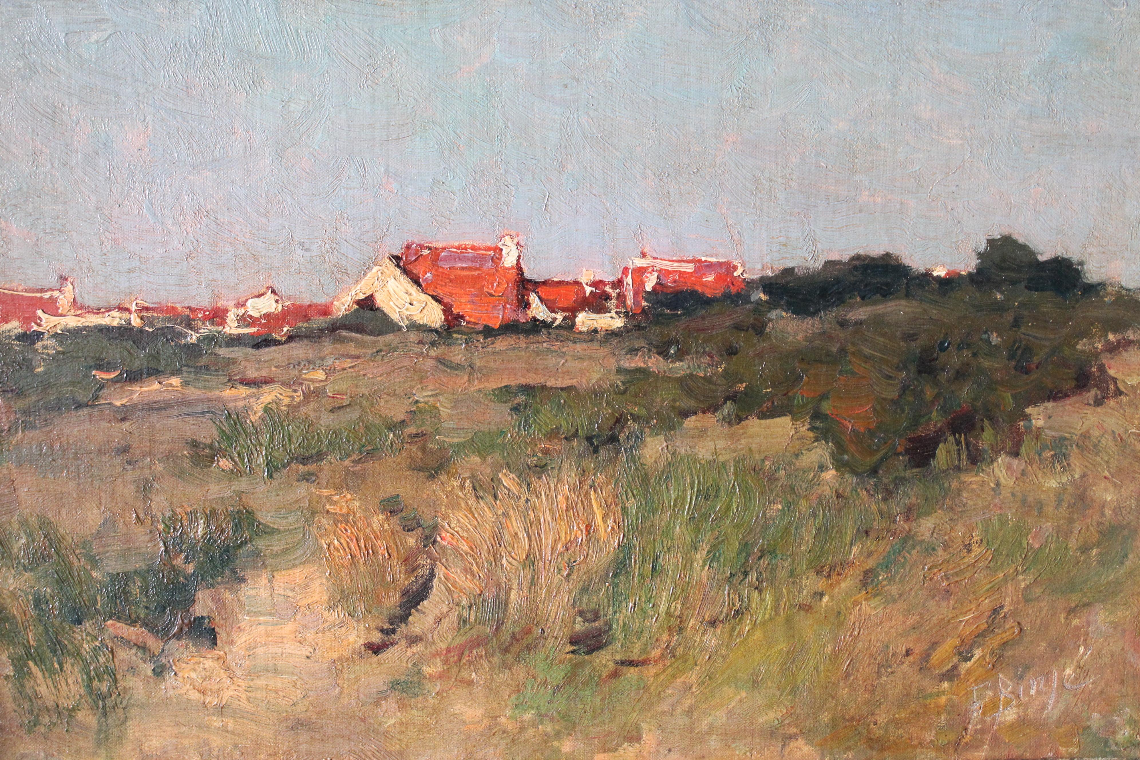 Antique Impressionist Landscape oil painting by Belgium artist, Frans Binje 2