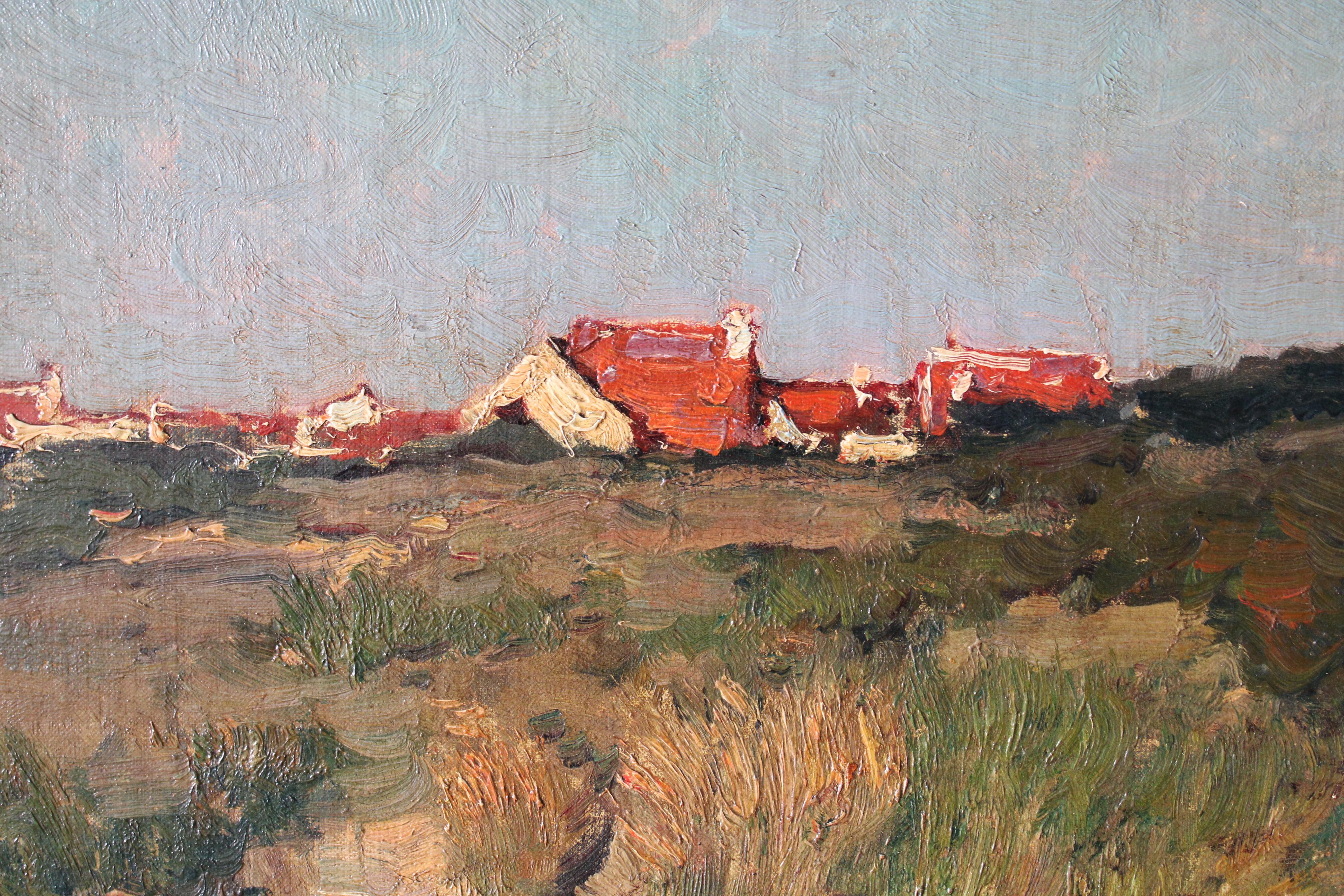 Antique Impressionist Landscape oil painting by Belgium artist, Frans Binje 3