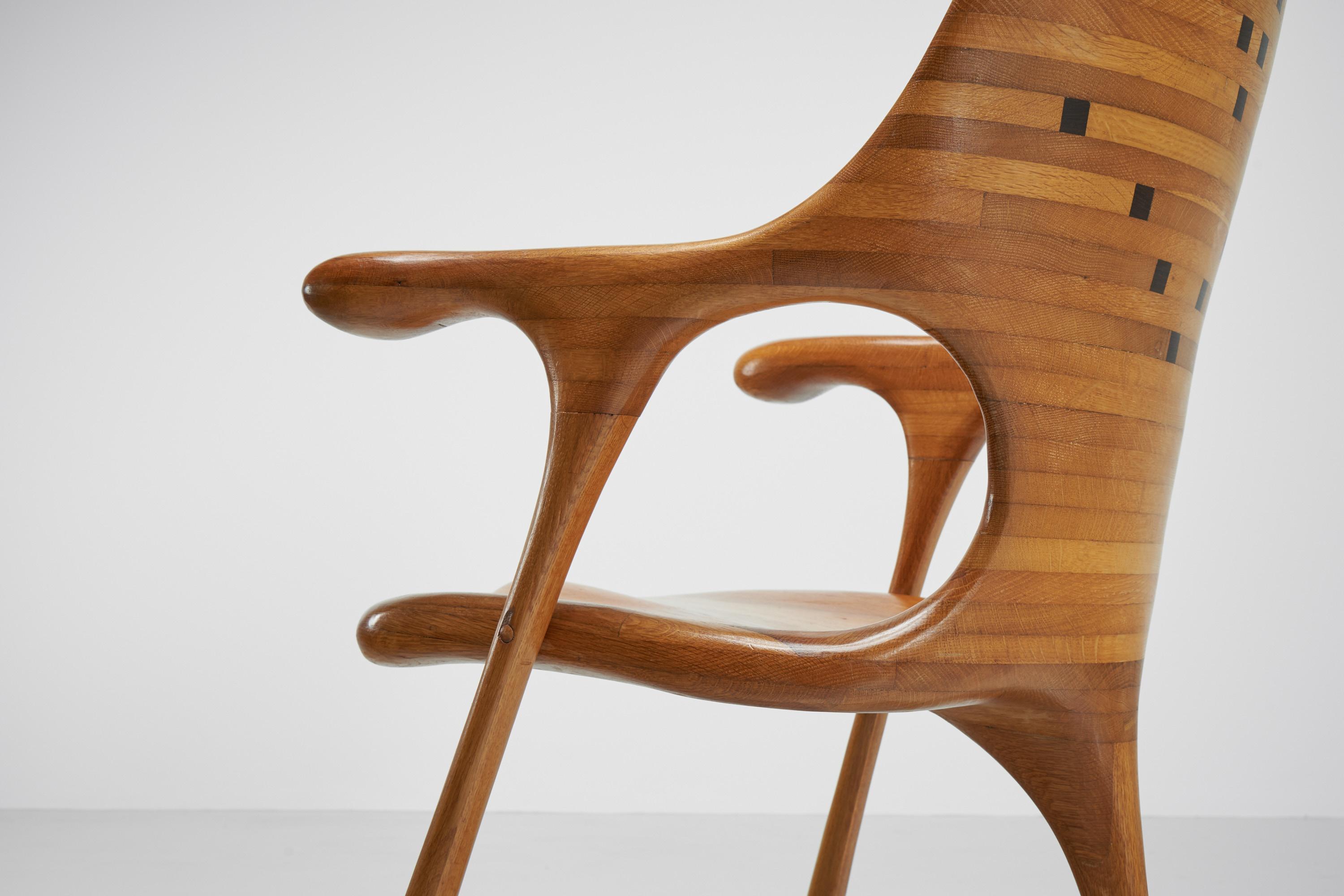 Frans Bolscher Sculptural Arm Chair, The Netherlands, 1970 For Sale 4