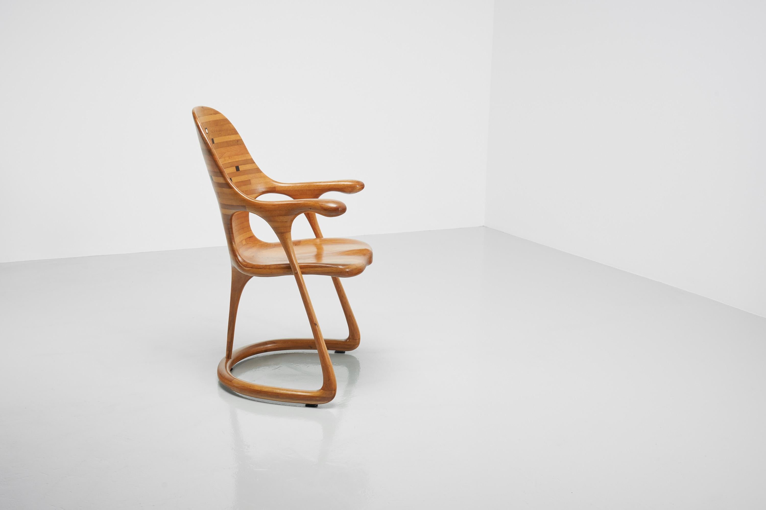 Mid-Century Modern Frans Bolscher Sculptural Arm Chair, The Netherlands, 1970 For Sale