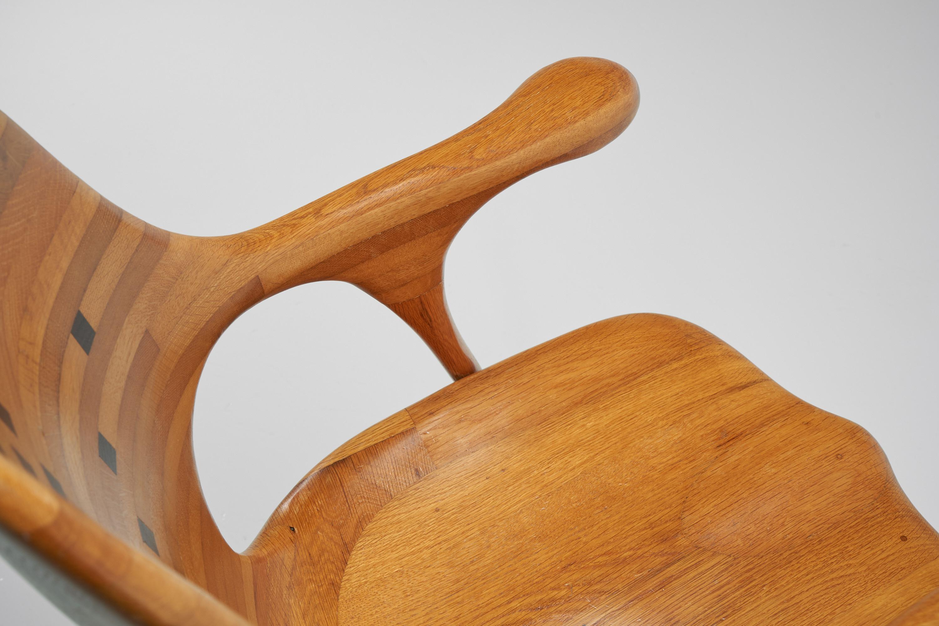 Late 20th Century Frans Bolscher Sculptural Arm Chair, The Netherlands, 1970 For Sale