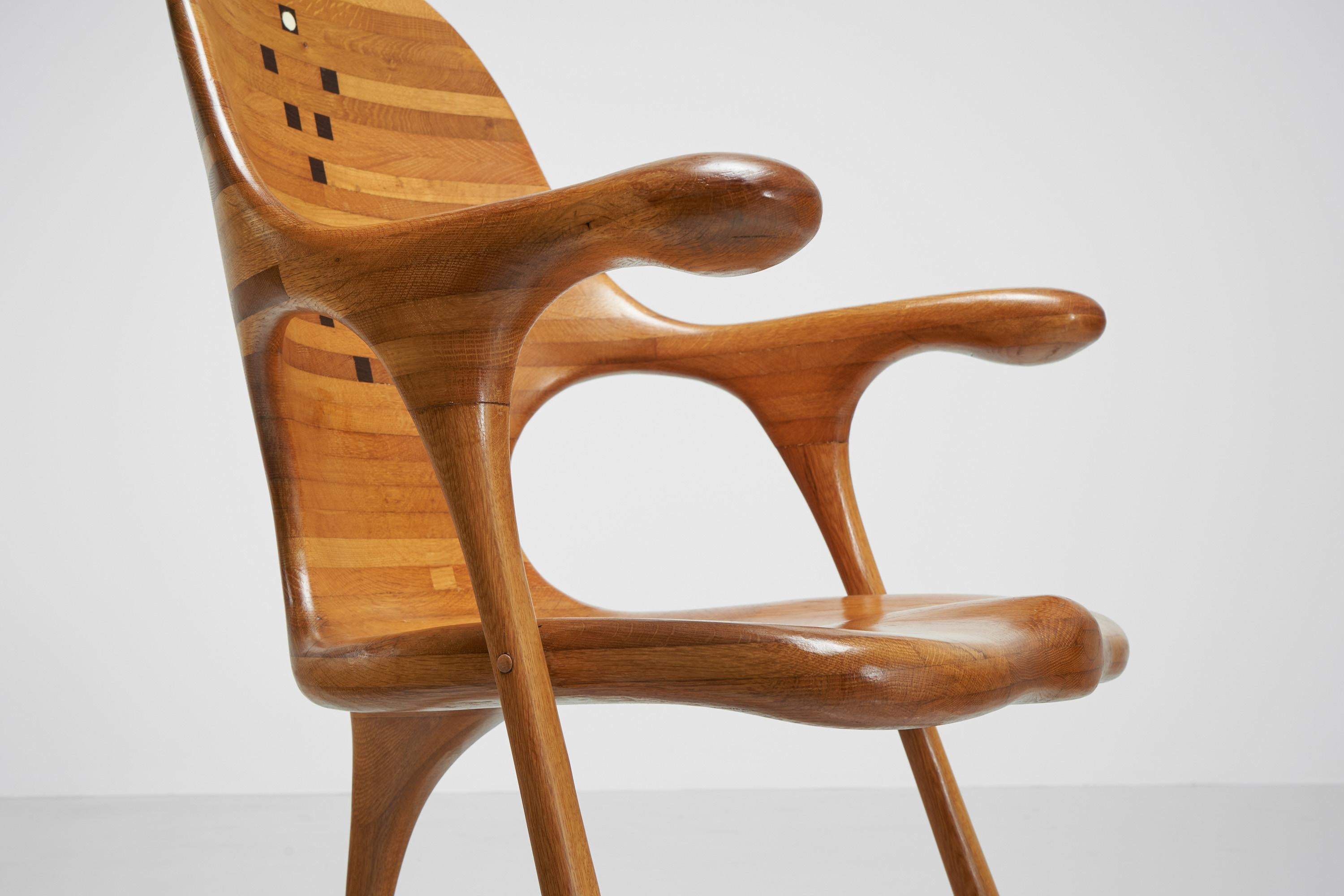Frans Bolscher Sculptural Arm Chair, The Netherlands, 1970 For Sale 1