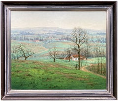 'Flemish Countryside' by Frans Coppens (1895 – 1974) Luminist Painter