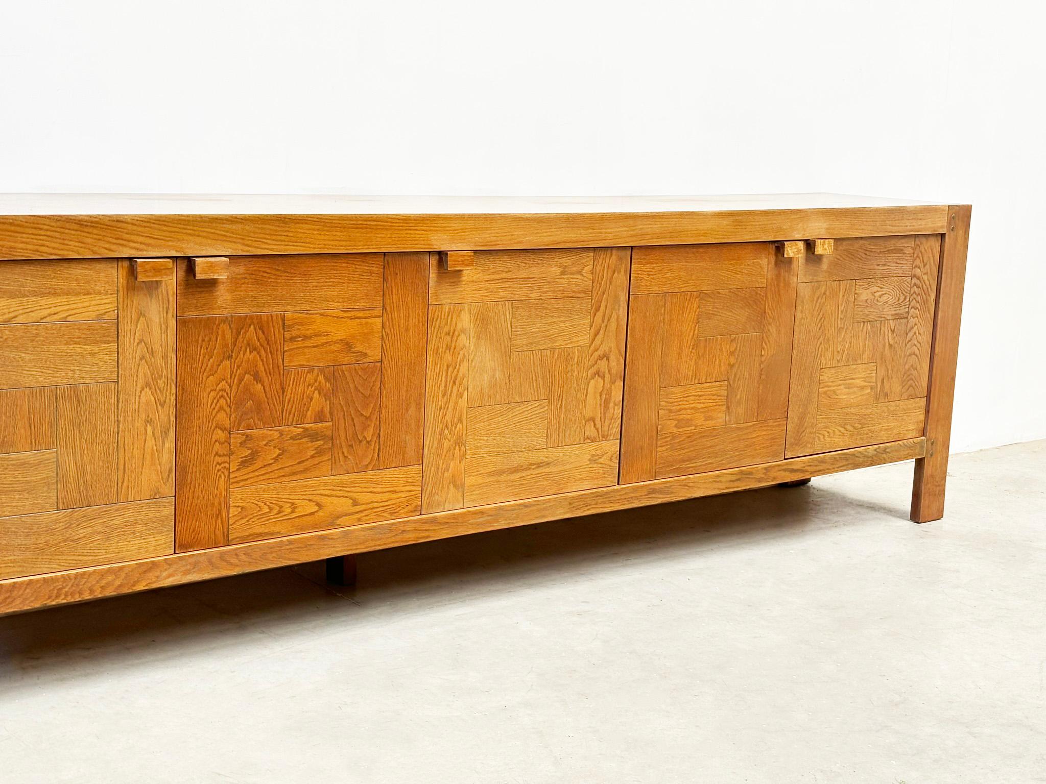 Belgian Frans Defour graphical oak sideboard