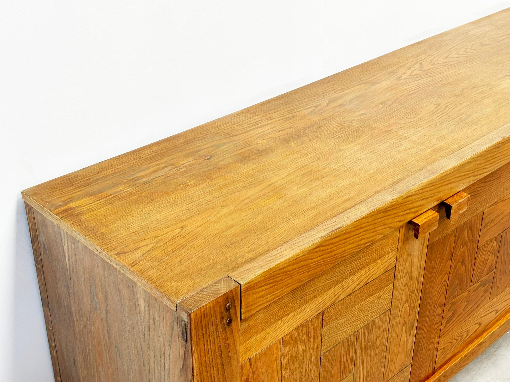 Late 20th Century Frans Defour graphical oak sideboard