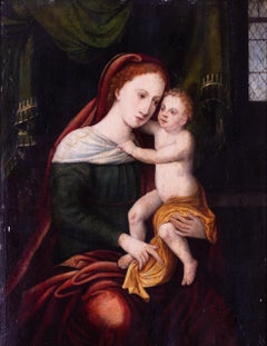 16th Century Flemish painting of a Virgin and child