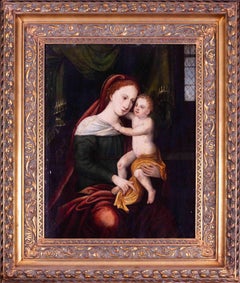 16th Century Flemish painting of a Virgin and child