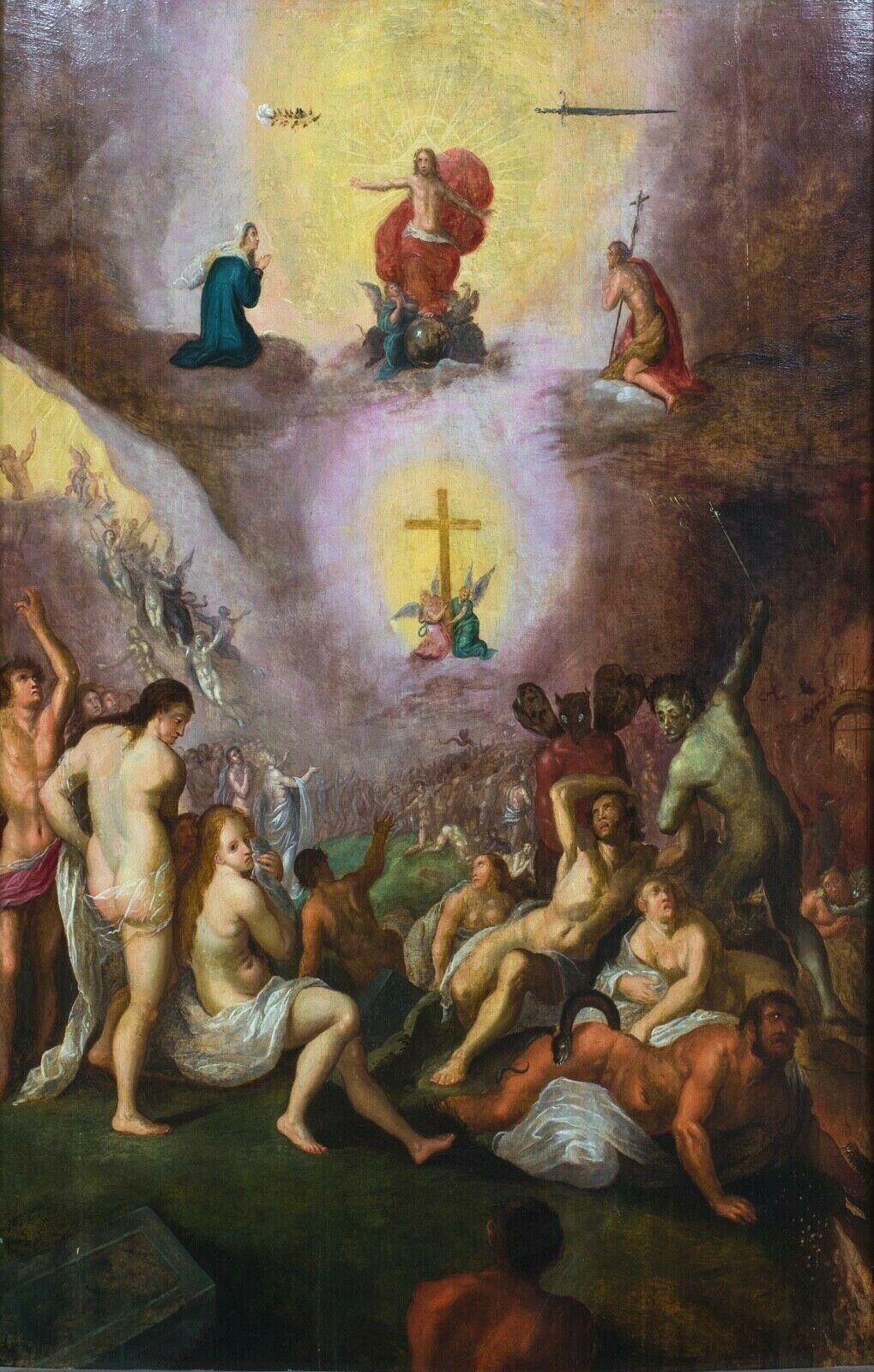 The Last Judgement, 17th Century Studio of Frans Francken (1581-1642) - Painting by Frans Francken I