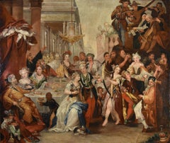 Banquet Belshazzar Francken II Paint 17th Century Oil on canvas Old master