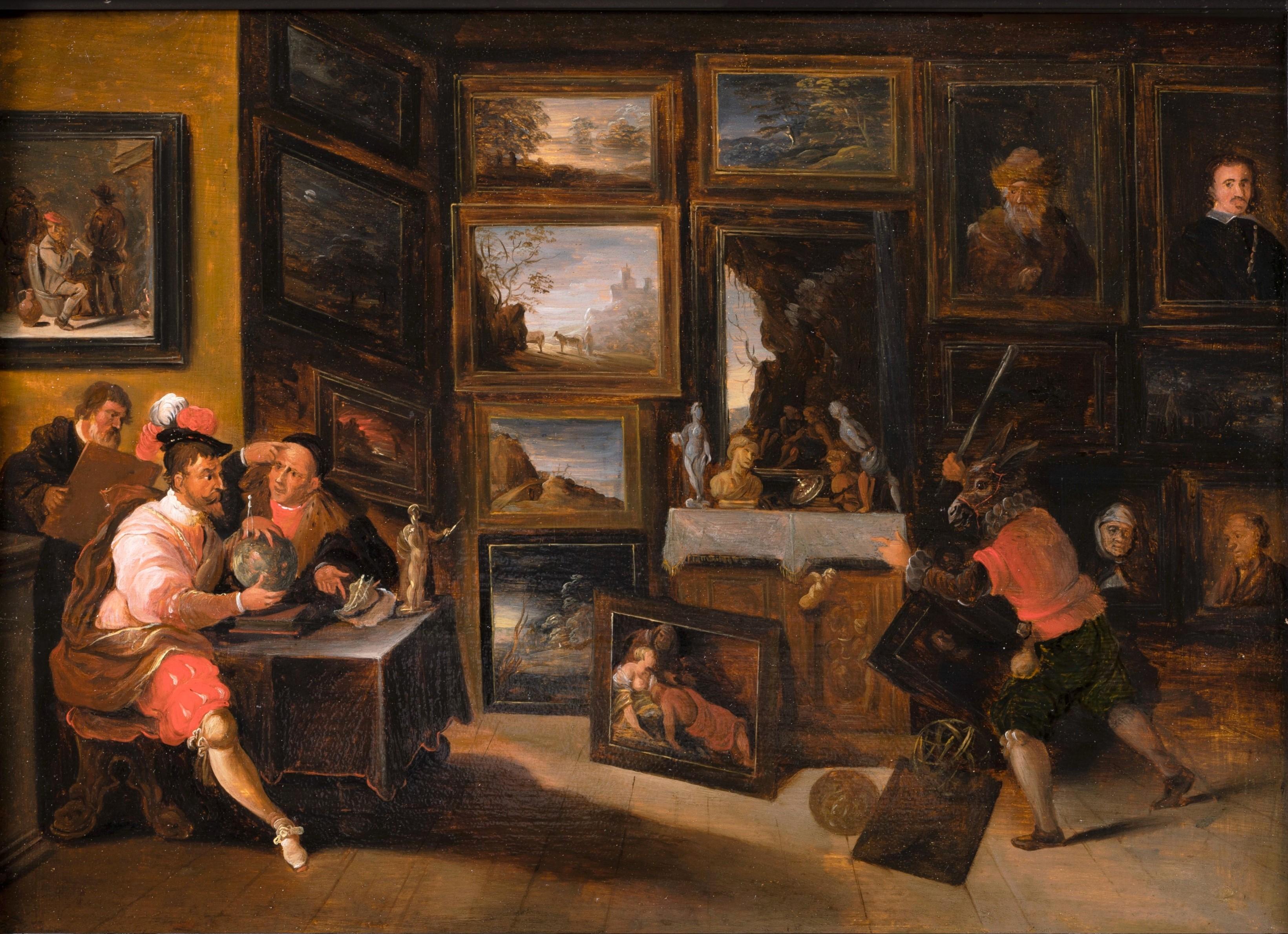 17th c. Flemish school - Collector's cabinet - Workshop of F. Francken II - Painting by Frans Francken II