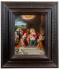 Holy Family with Saints - Flemish, Antwerp, 17th century