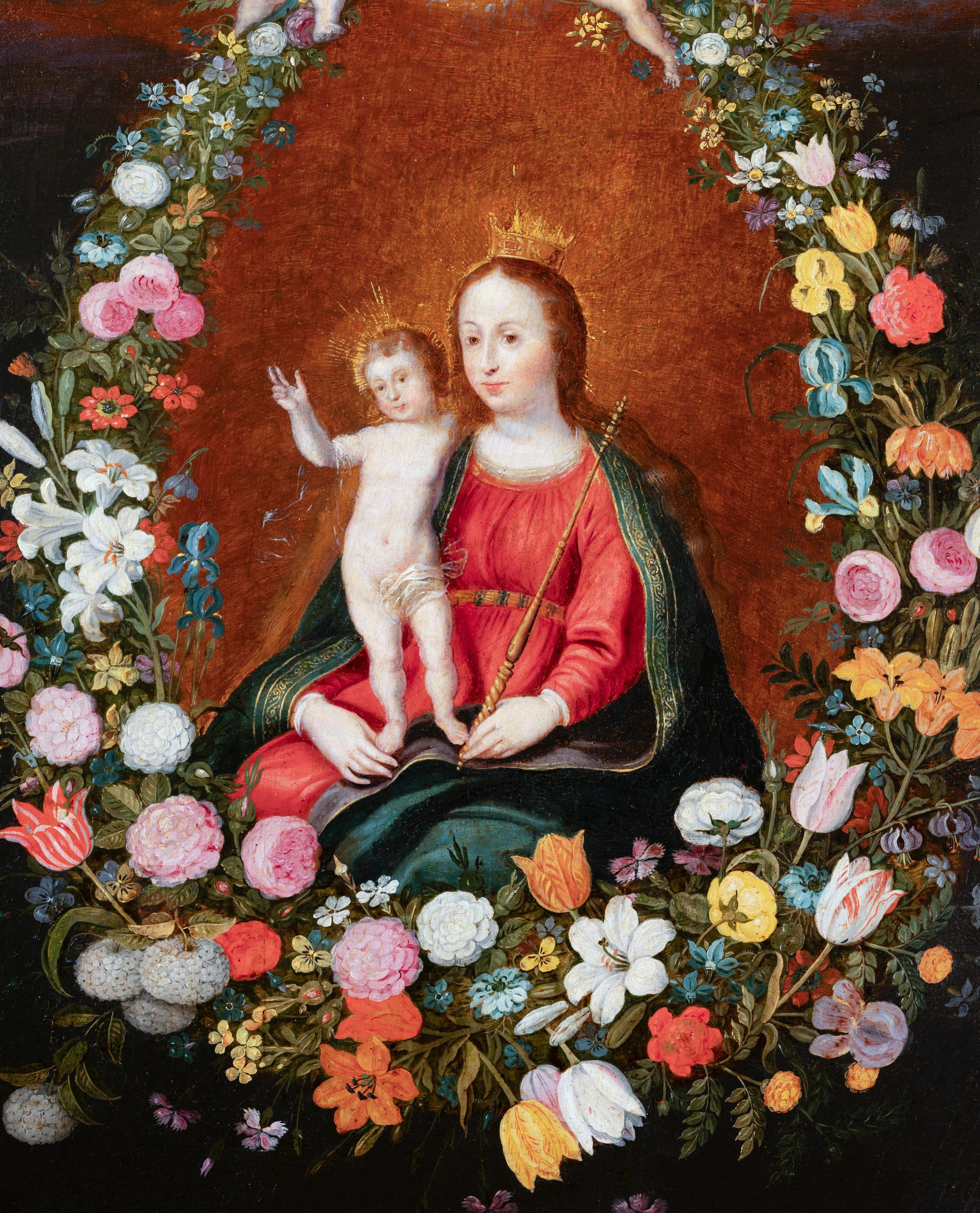Madonna and Child in a garland of flowers - Studio of Frans Francken II, 17th c. 2