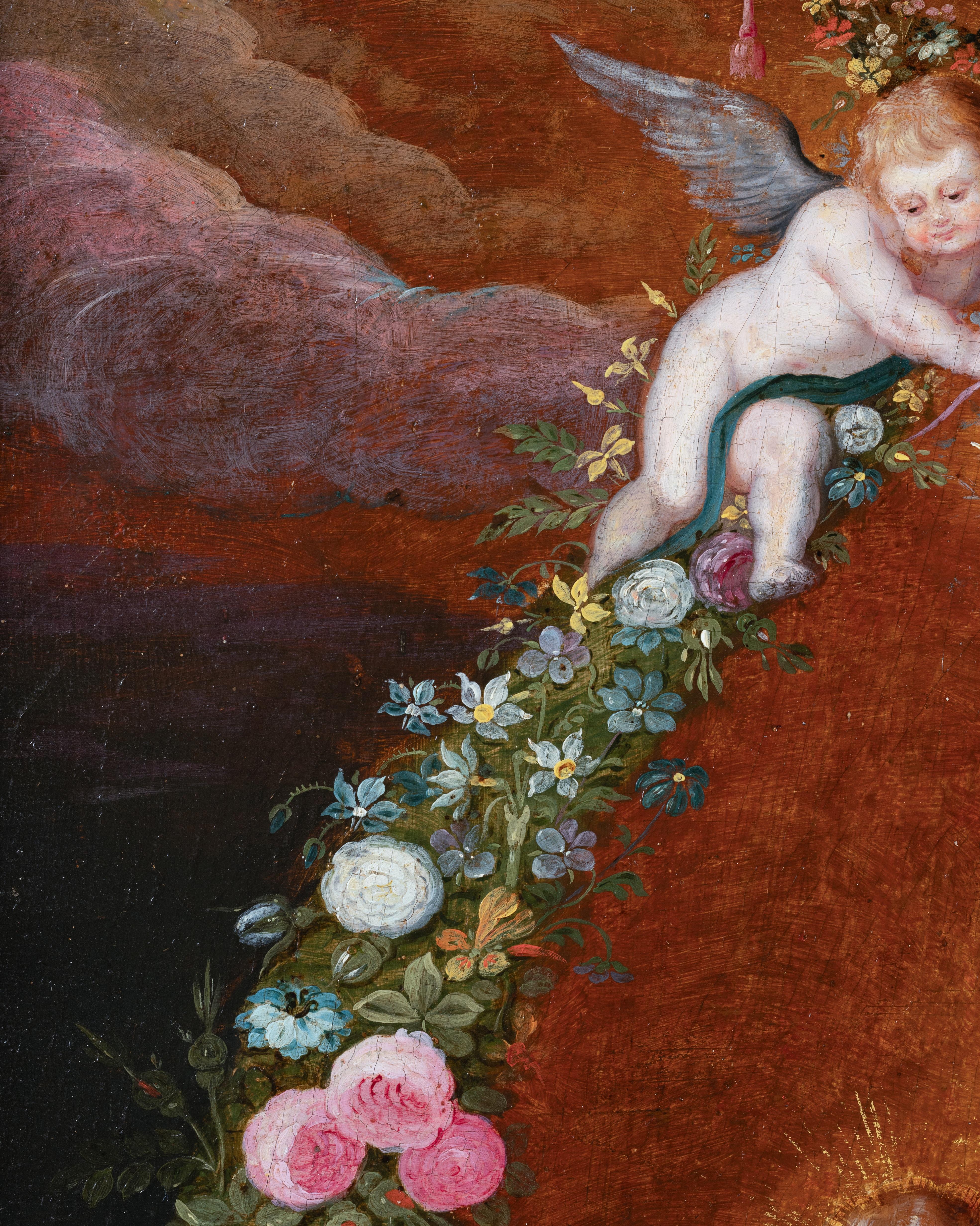 Madonna and Child in a garland of flowers - Studio of Frans Francken II, 17th c. 5