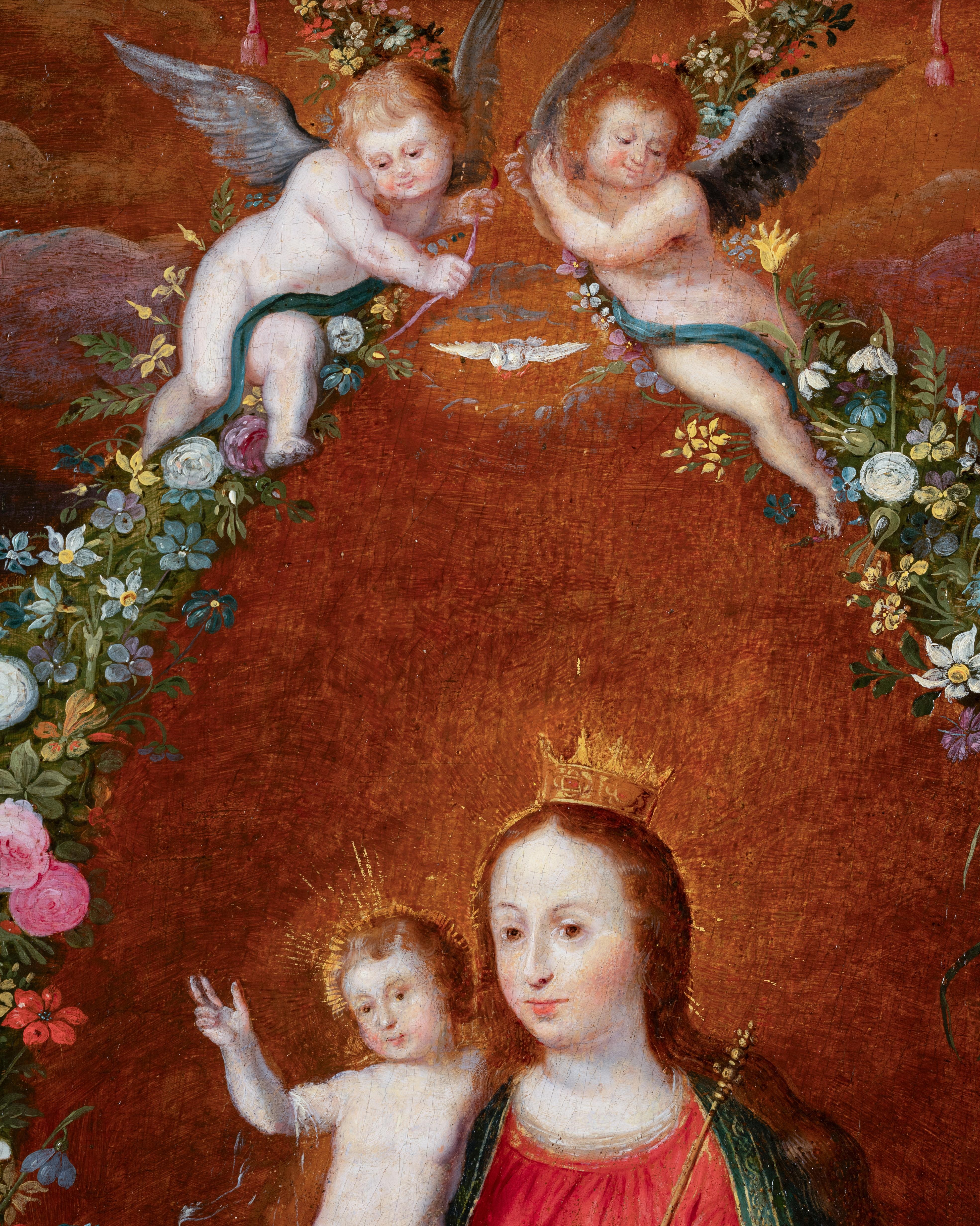 Madonna and Child in a garland of flowers - Studio of Frans Francken II, 17th c. 6