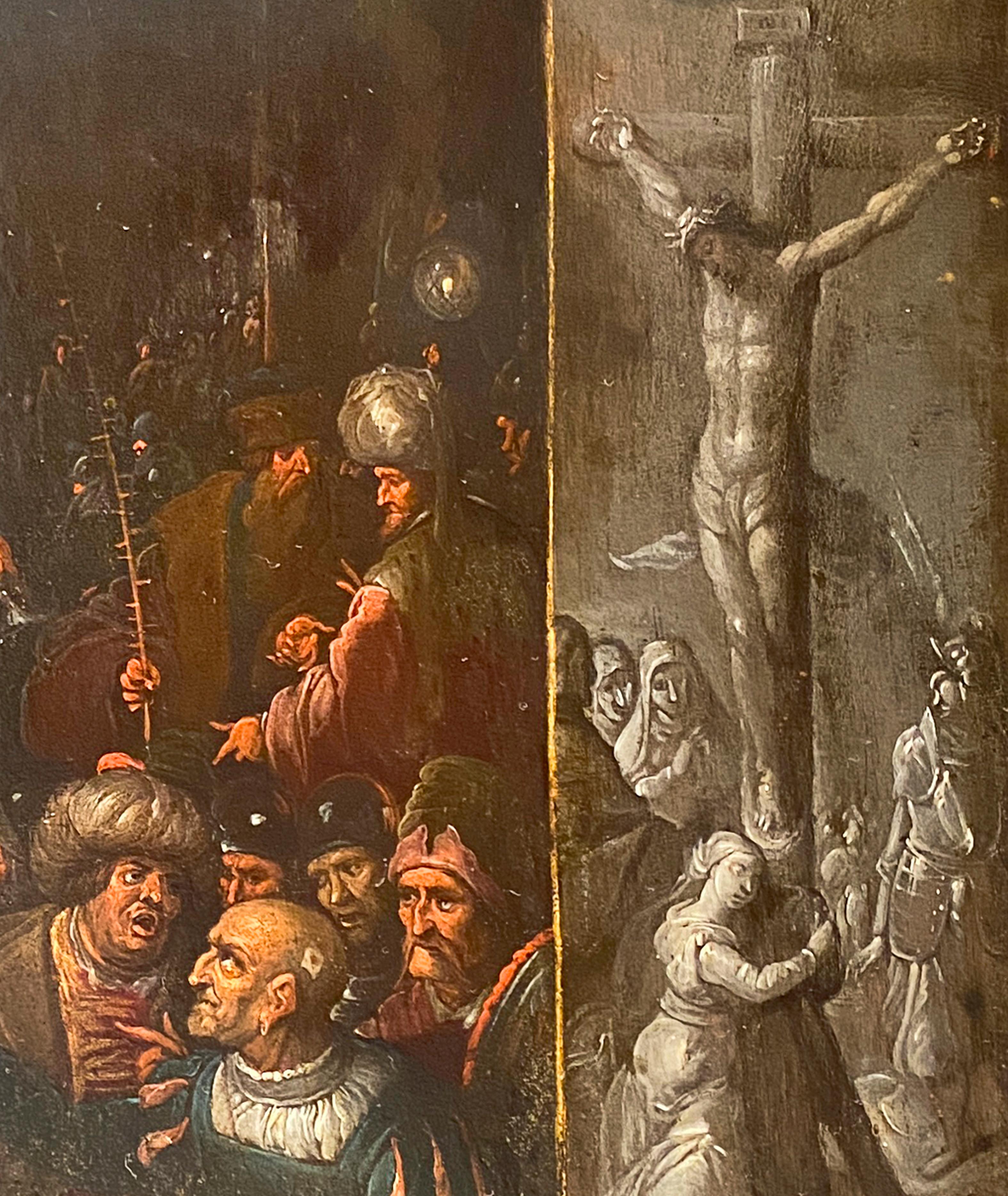 Mocking of Christ, by Frans Francken (II) and possibly Ambrosius Francken (II) - Mannerist Painting by Frans Francken II