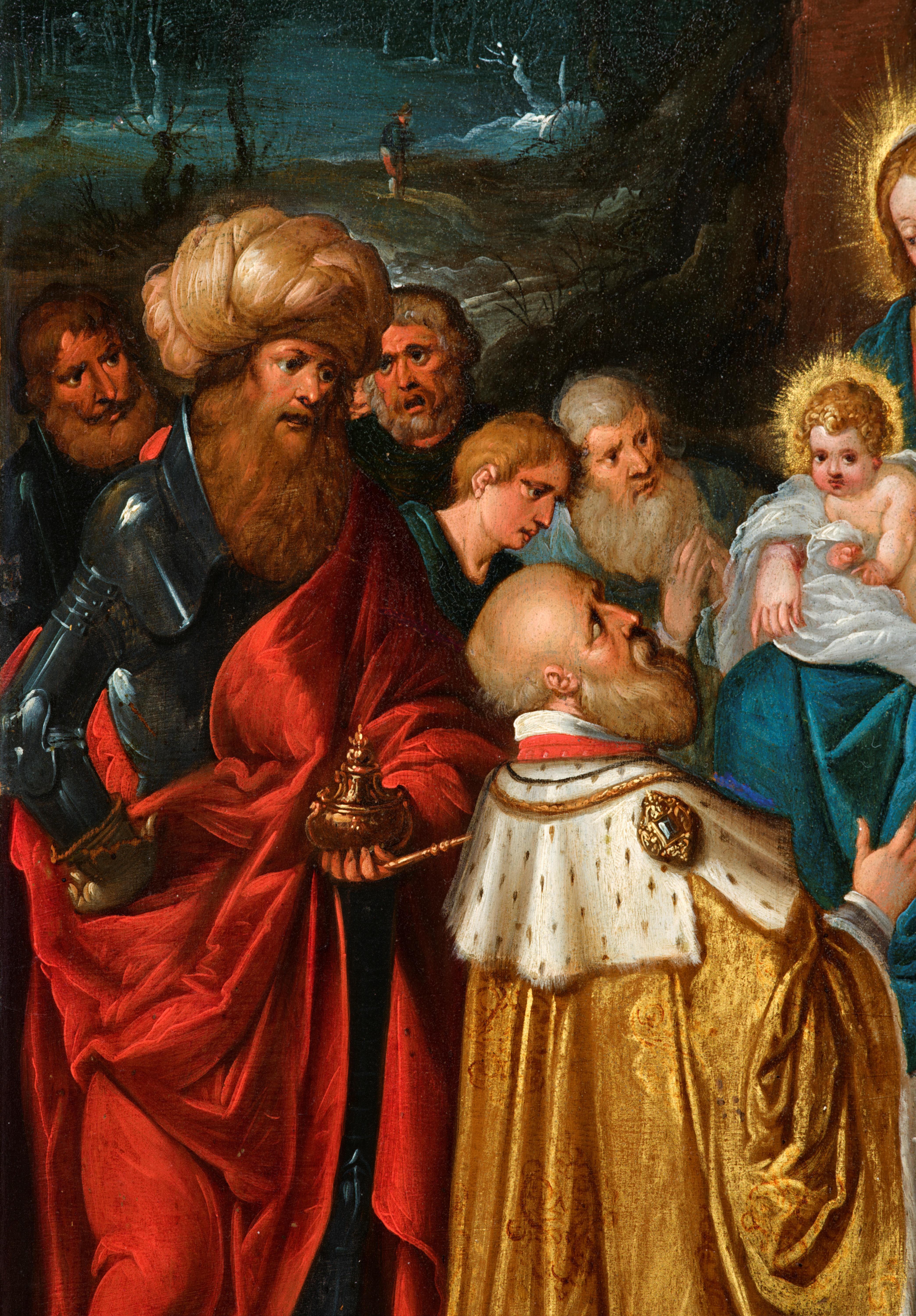L'Adorazione dei Magi, un dipinto giovanile di Frans Francken II (1581 - 1682) in vendita 10