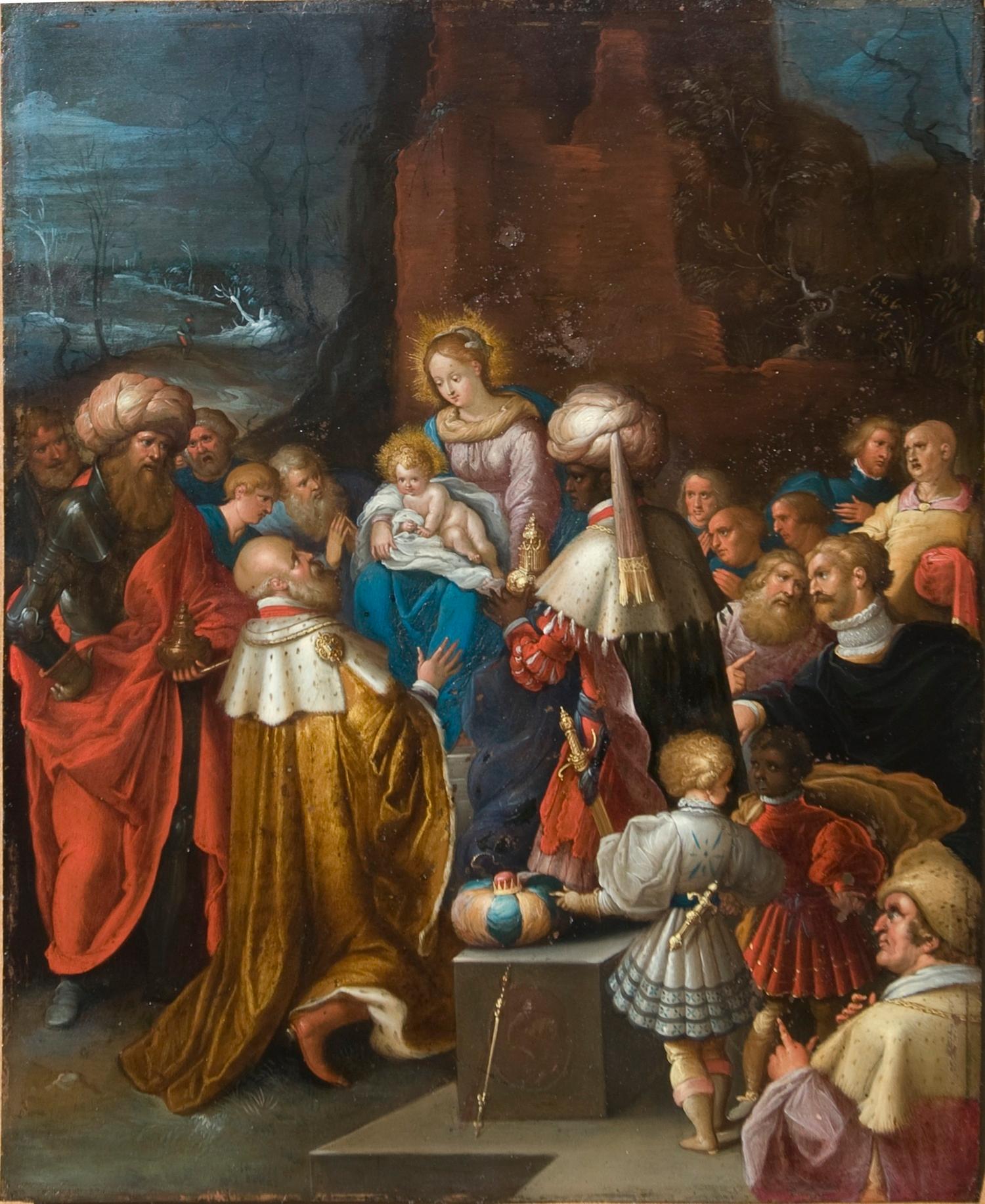 L'Adorazione dei Magi, un dipinto giovanile di Frans Francken II (1581 - 1682) in vendita 12