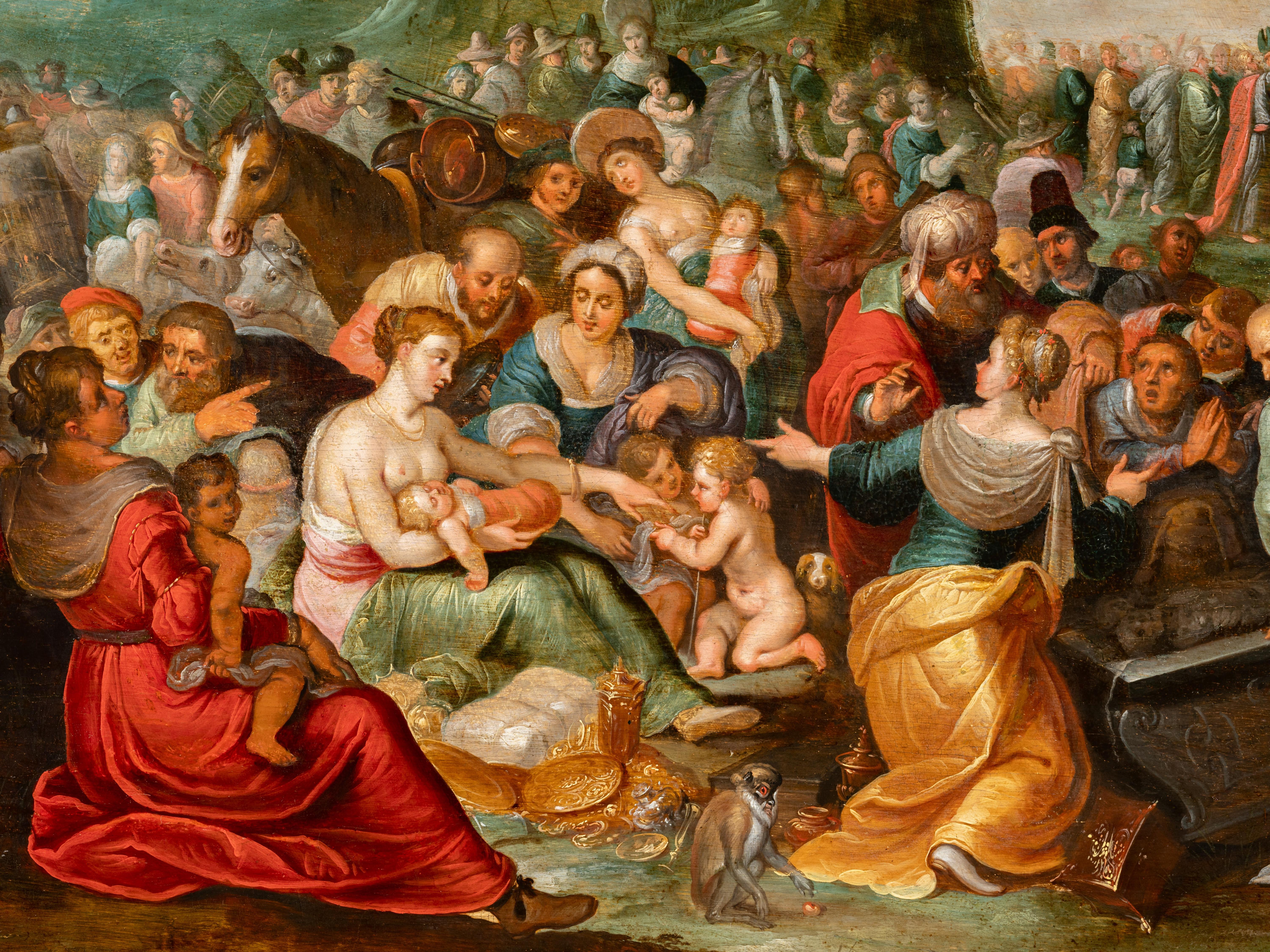 The crossing of the Red Sea, Antwerpen, 17. Jahrhundert, Studio Frans Francken I  (Alte Meister), Painting, von Frans Francken II