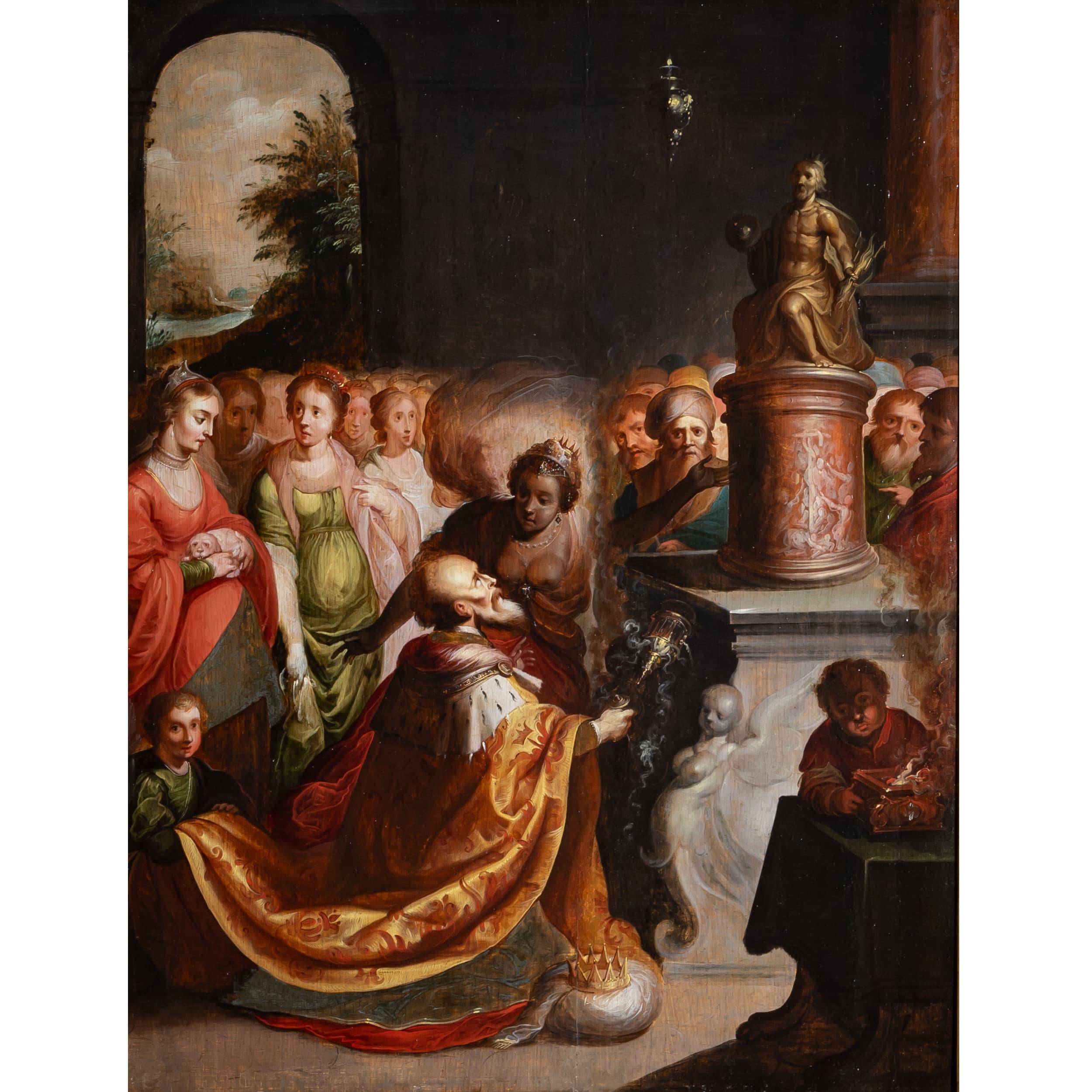 The Idolatry of Solomon after Frans Francken the Younger (Flemish, 1581–1642) - Painting by Frans Francken II
