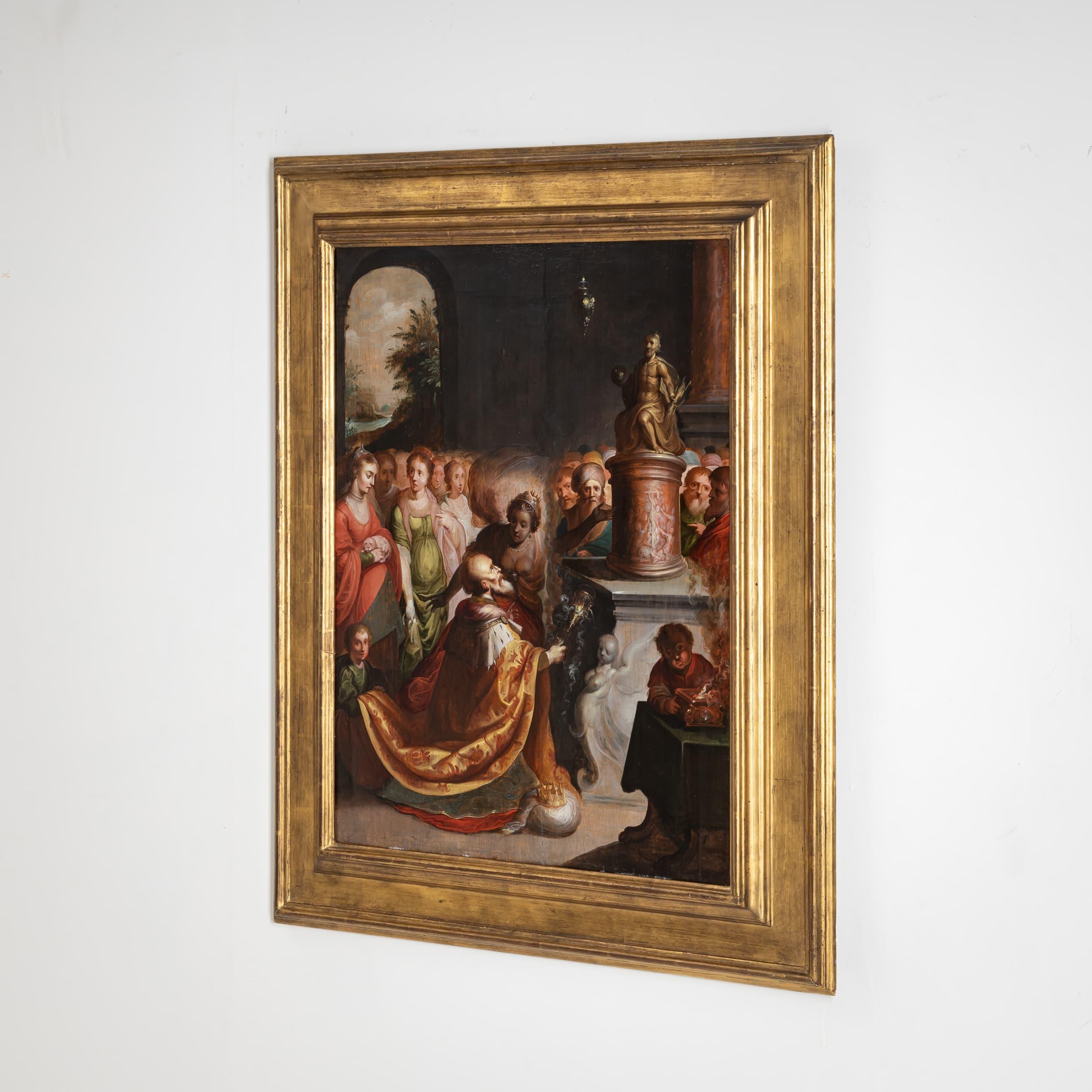 The Idolatry of Solomon after Frans Francken the Younger (Flemish, 1581–1642) - Baroque Painting by Frans Francken II