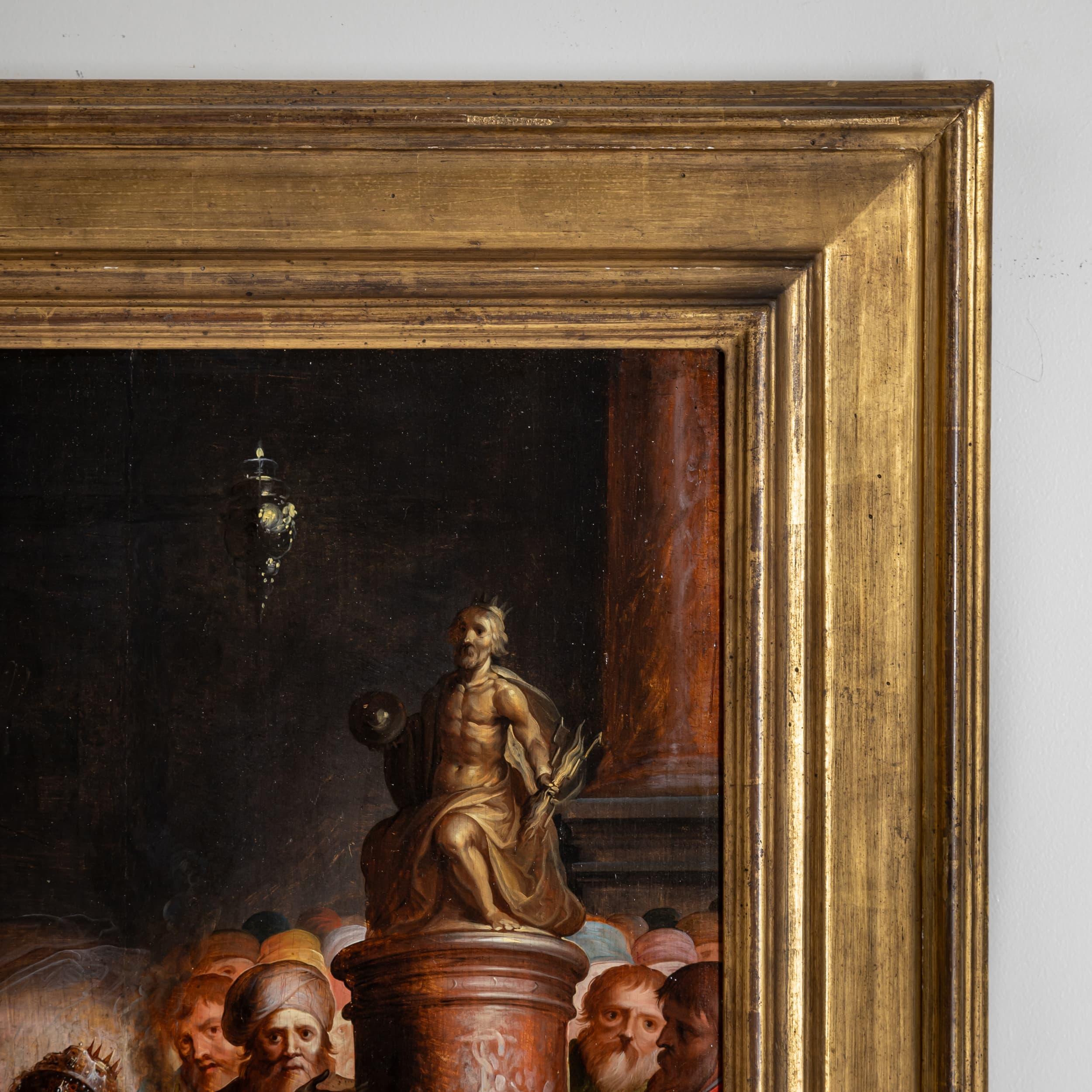 The Idolatry of Solomon after Frans Francken the Younger (Flemish, 1581–1642) - Brown Figurative Painting by Frans Francken II