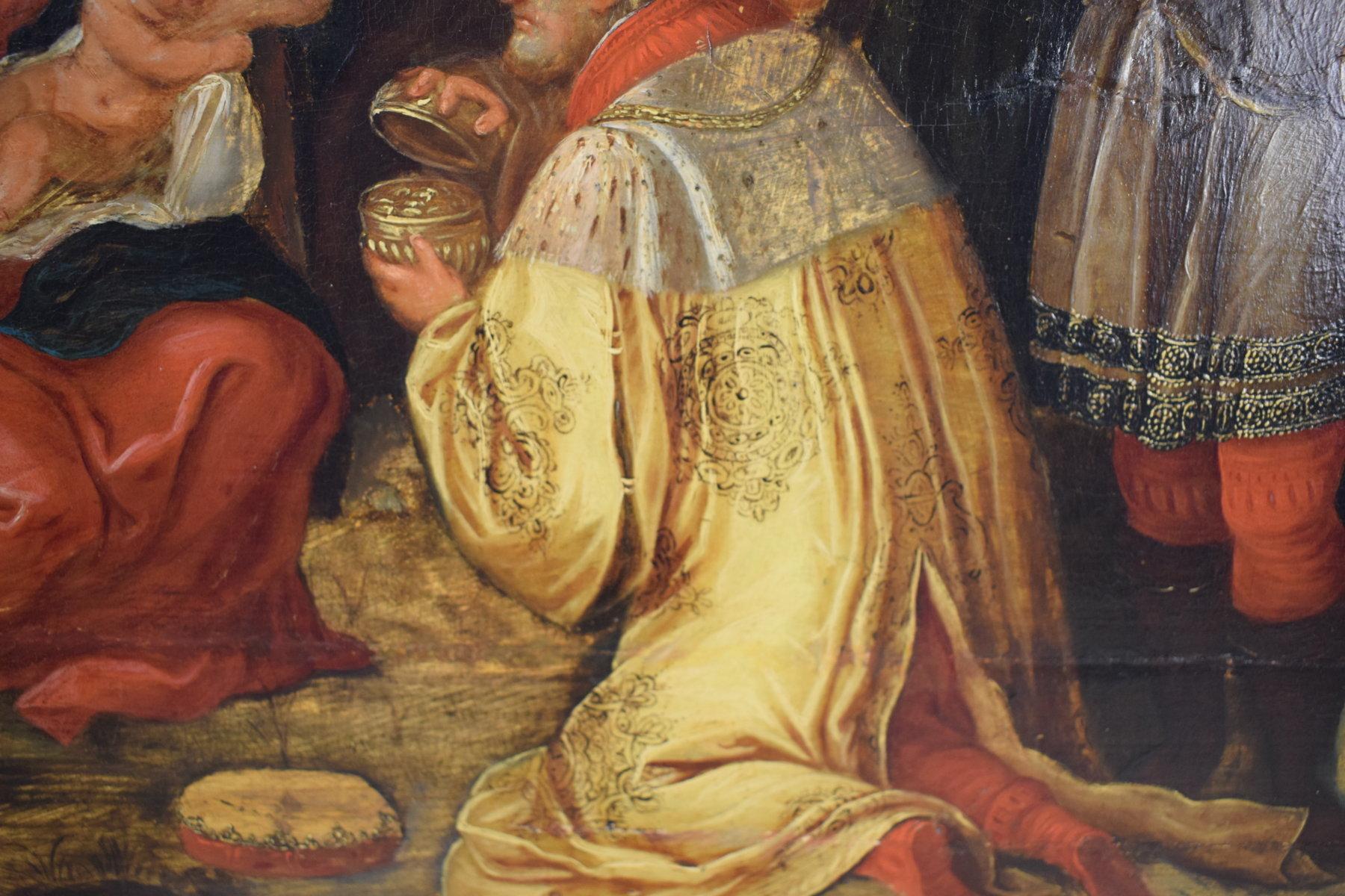 18th Century and Earlier Frans Franken III 16th Century Oil on Wood, Adoration of the Magi, Painting For Sale