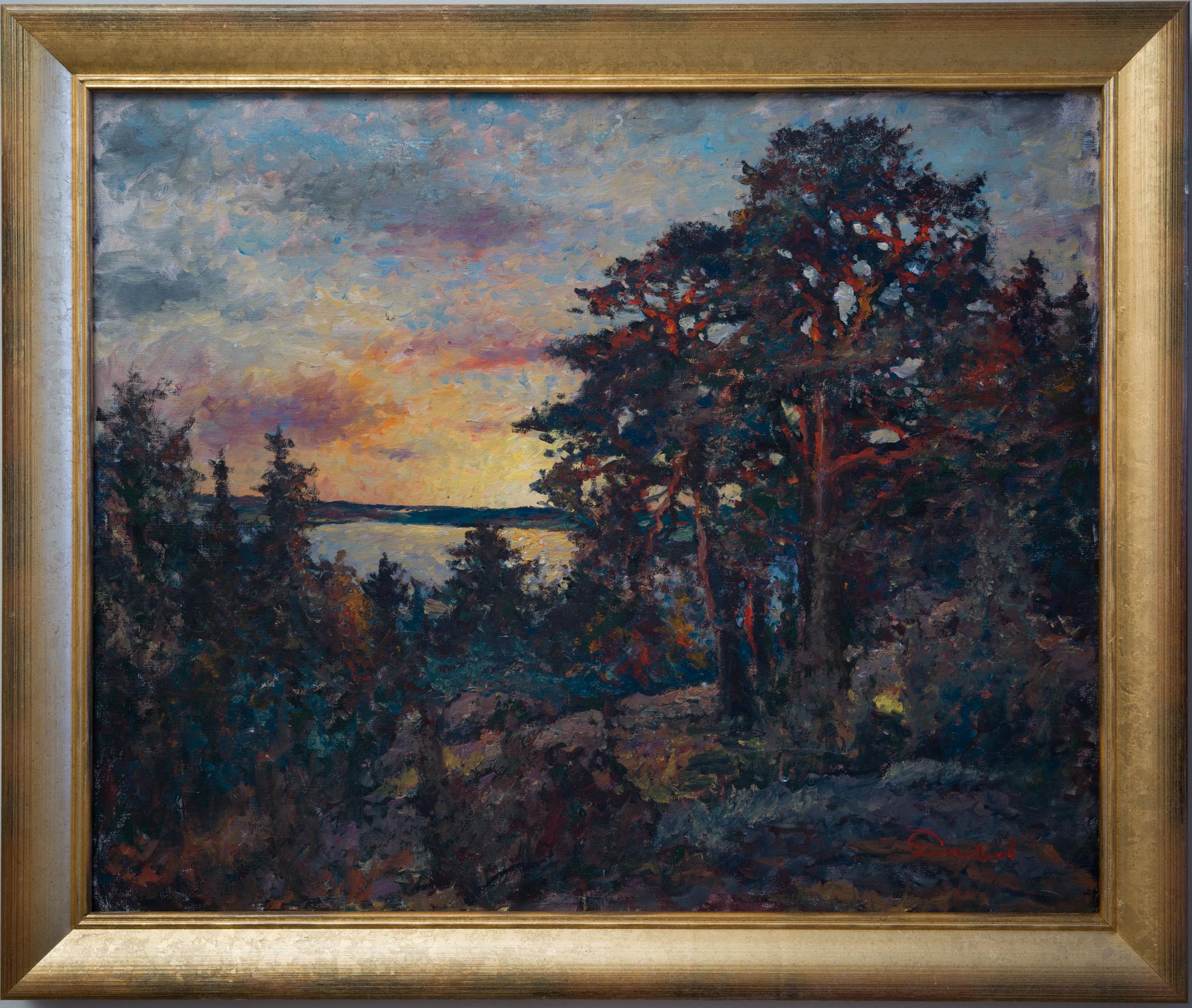Scandinavian Ocean View by Frans Gard, Oil on Canvas, Signed 1